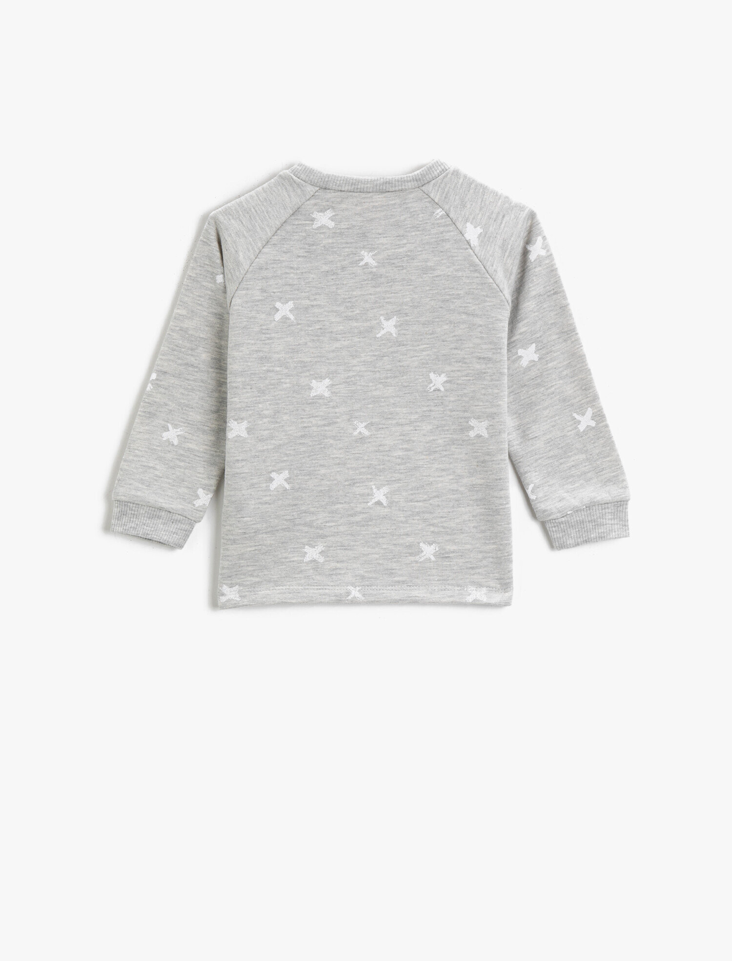  Erkek Bebek Pamuklu Sweatshirt Çıtçıtlı Desenli