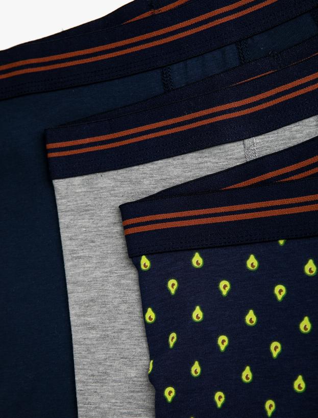   Desenli Pamuklu Basic Boxer Seti 3'lü