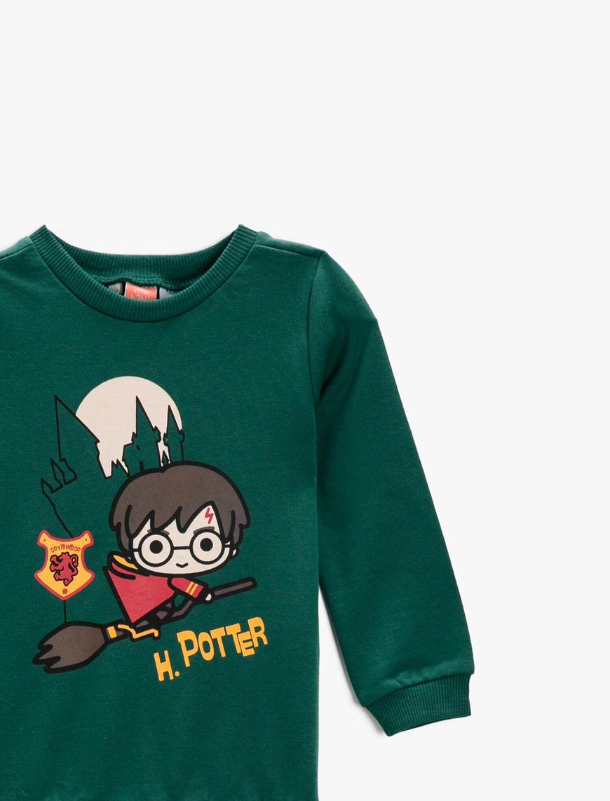  Erkek Bebek Harry Potter Baskılı Pamuklu Bisiklet Yaka Sweatshirt