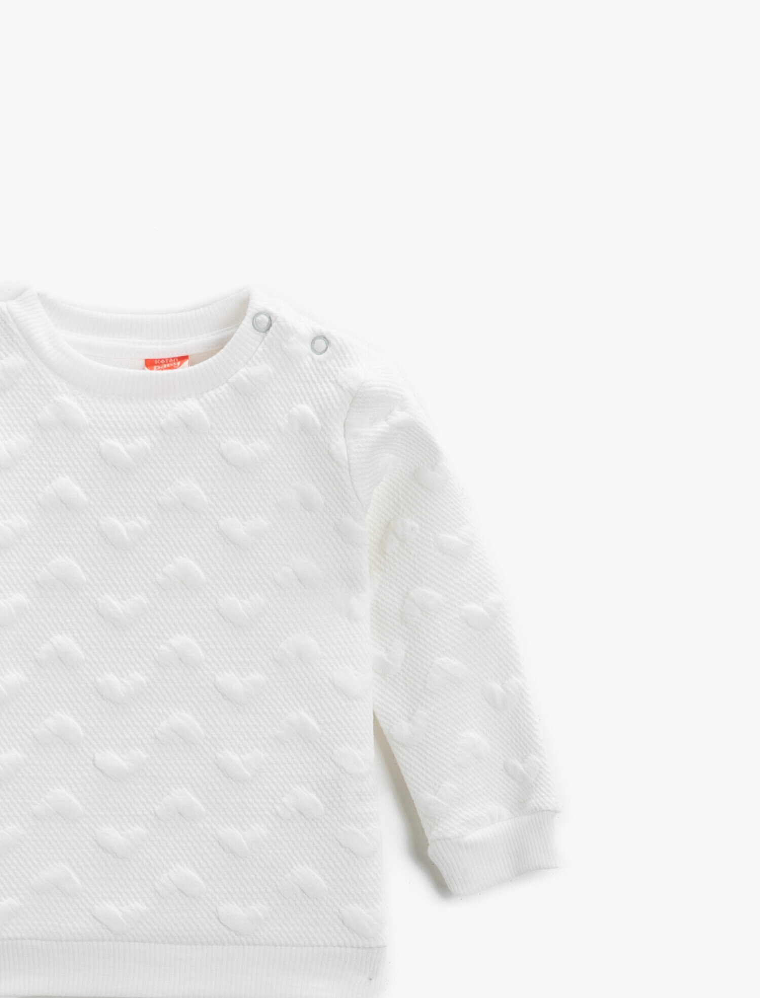  Kız Bebek Bisiklet Yaka Uzun Kollu Desenli Sweatshirt