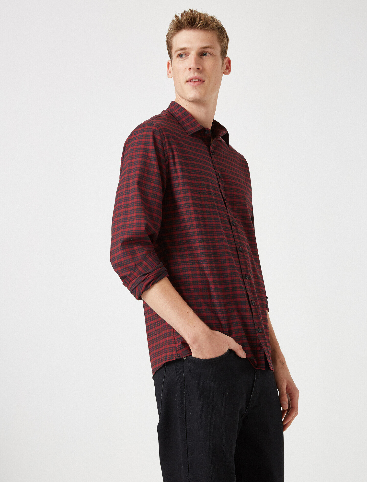   Çizgili Klasik Kesim Klasik Yaka Uzun Kollu Gömlek