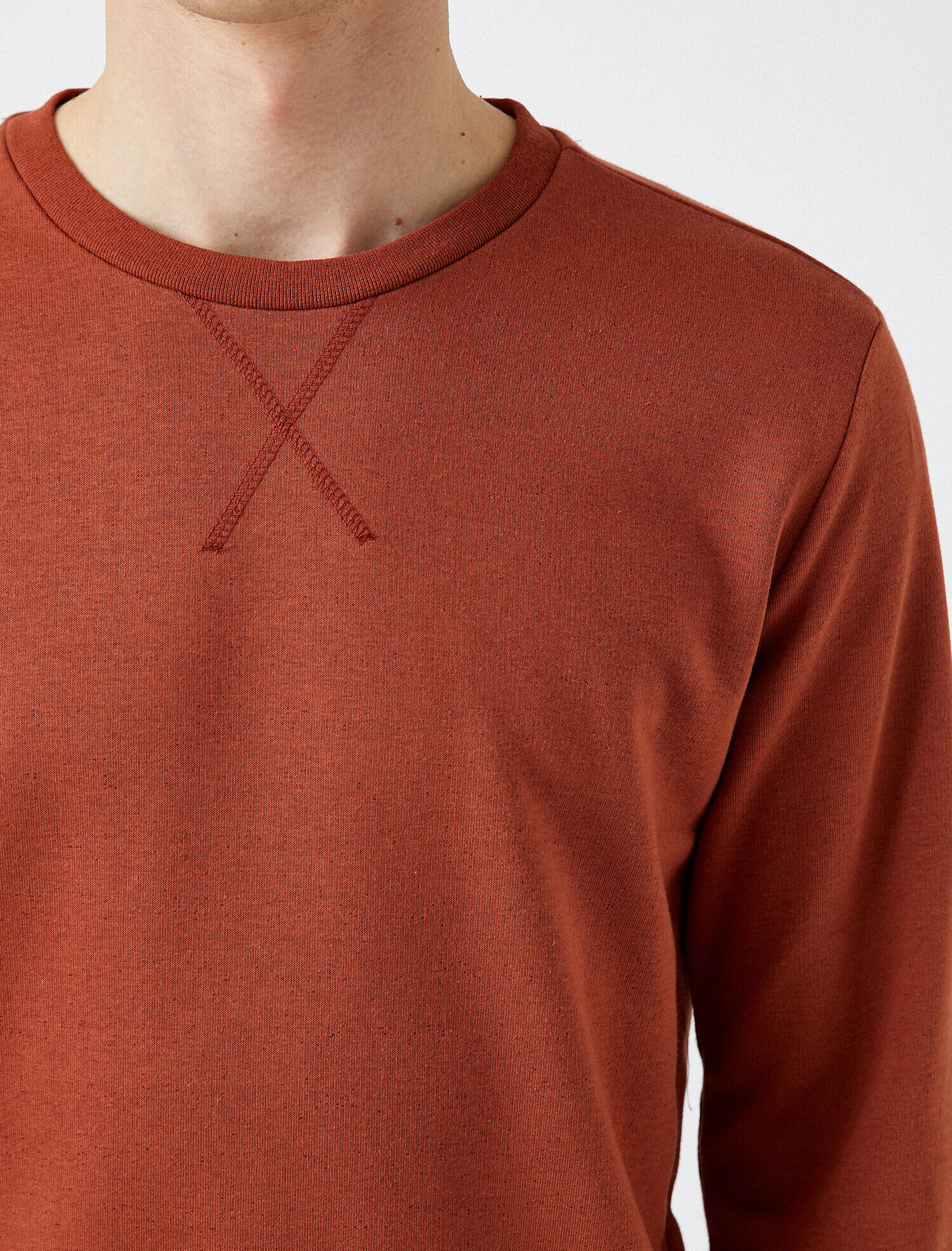   Pamuklu Basic Bisiklet Yaka Uzun Kollu Sweatshirt