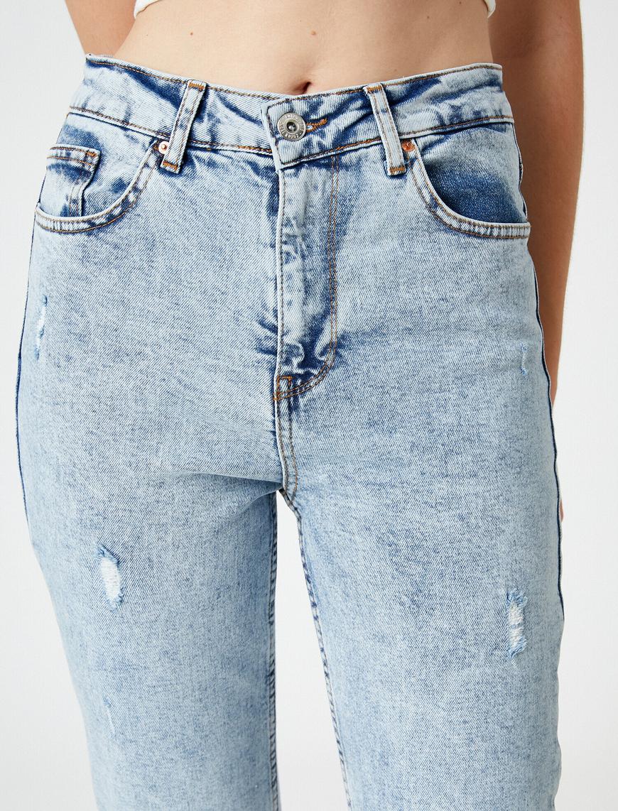   Yüksek Bel Kot Pantolon - Mom Slim Jean
