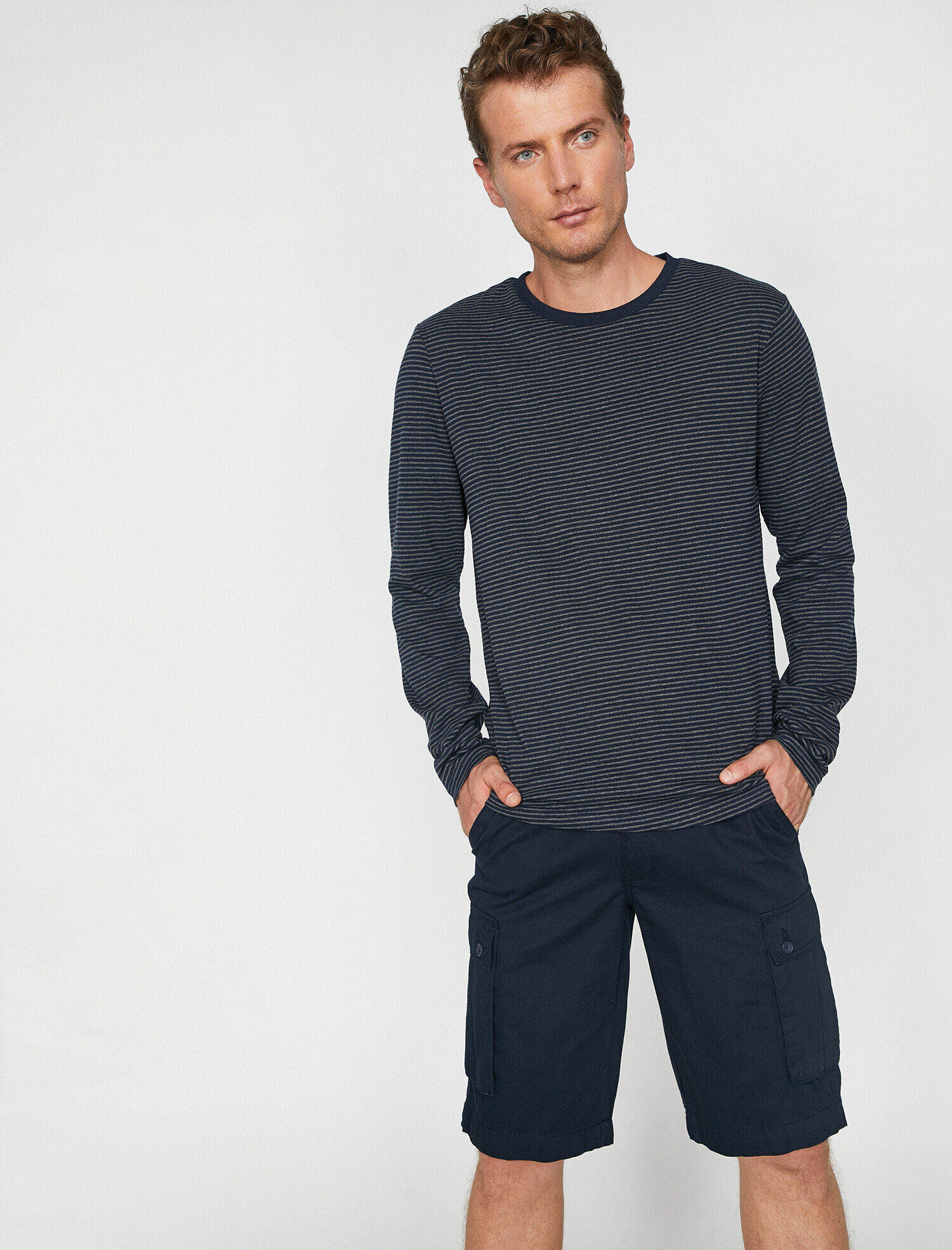   Çizgili Tişört Uzun Kollu