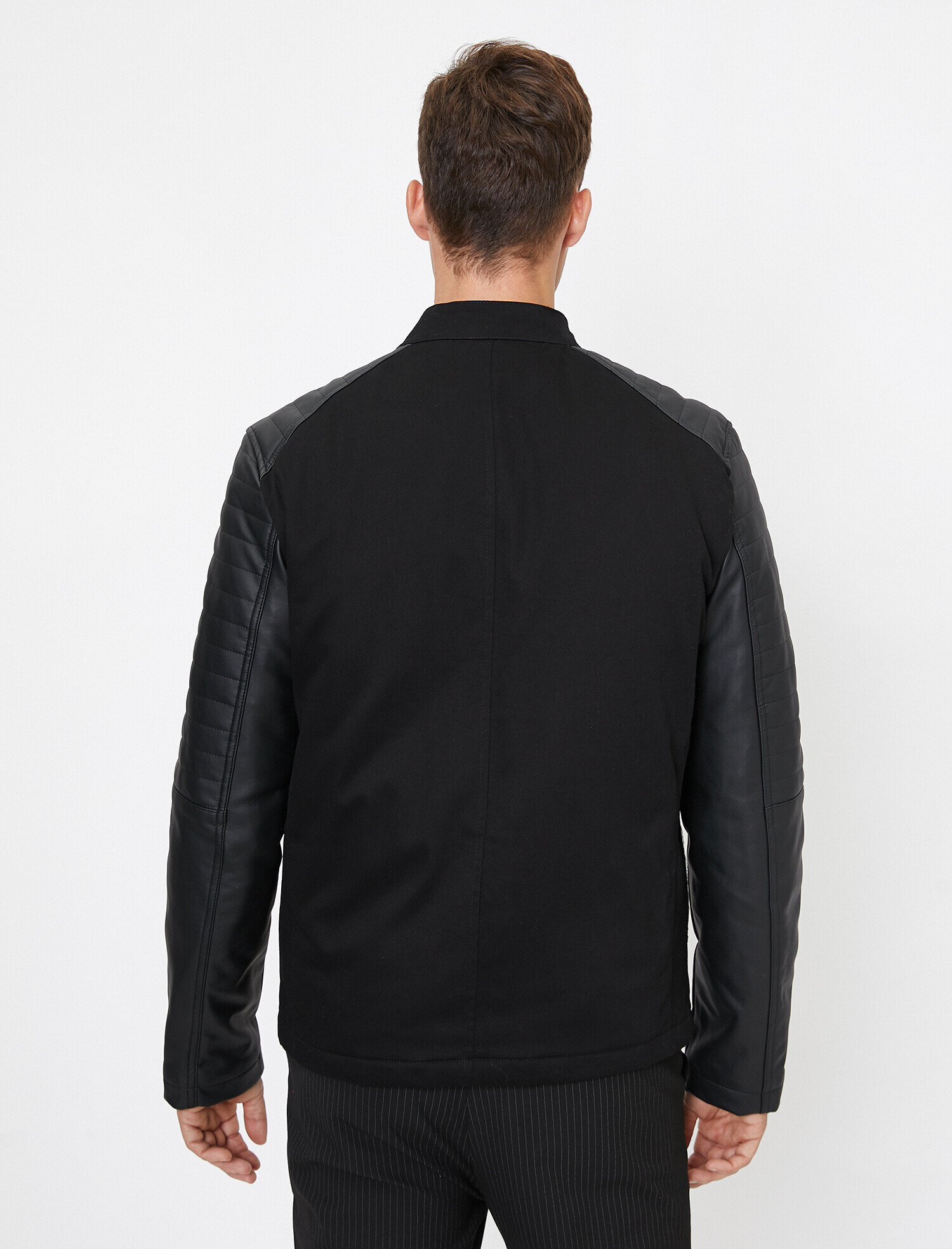   Deri Görünümlü Mont