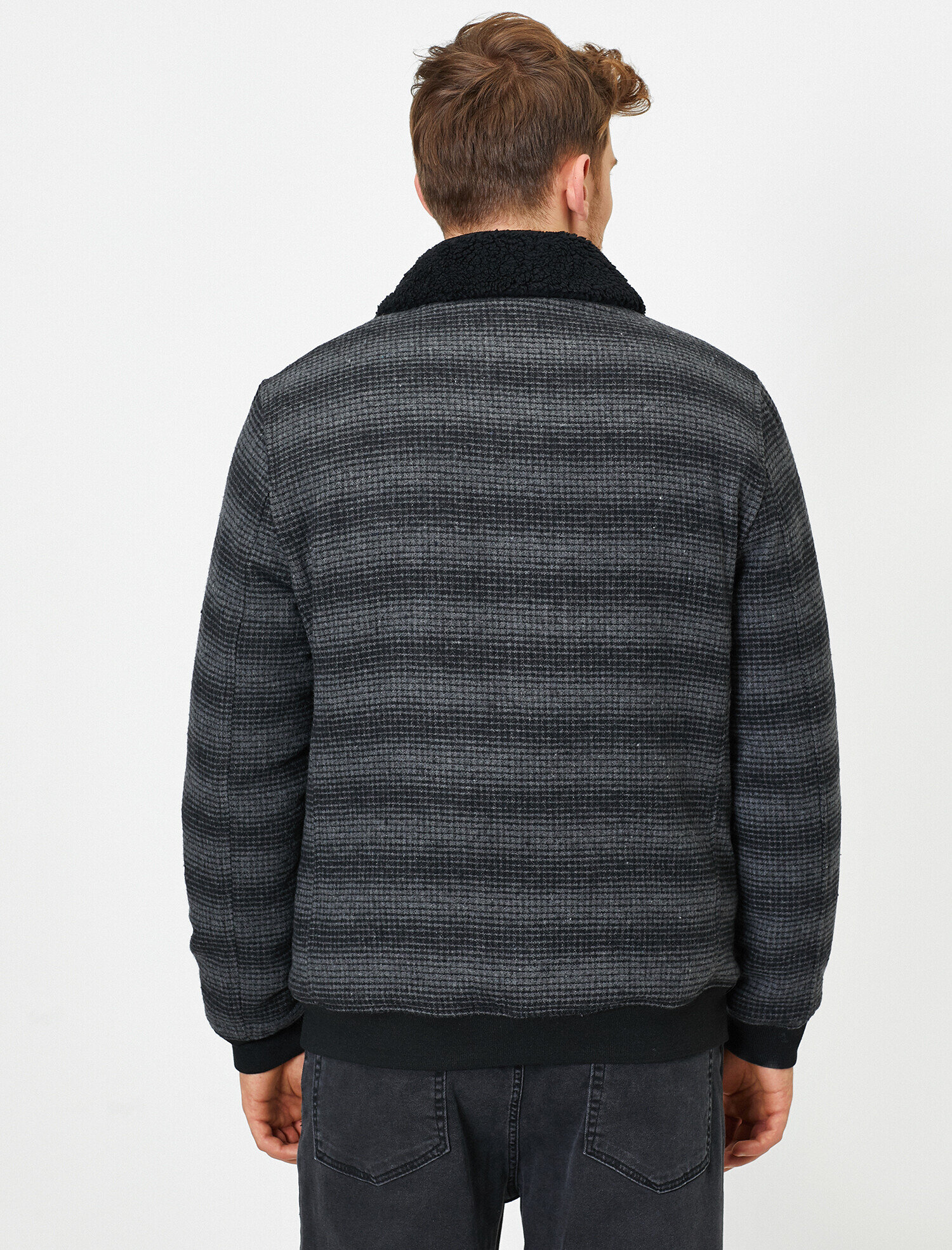   Peluş Yaka Detaylı Mont