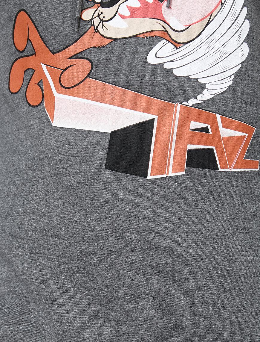   Tasmania Lisanslı Baskılı Kapüşonlu Sweatshirt