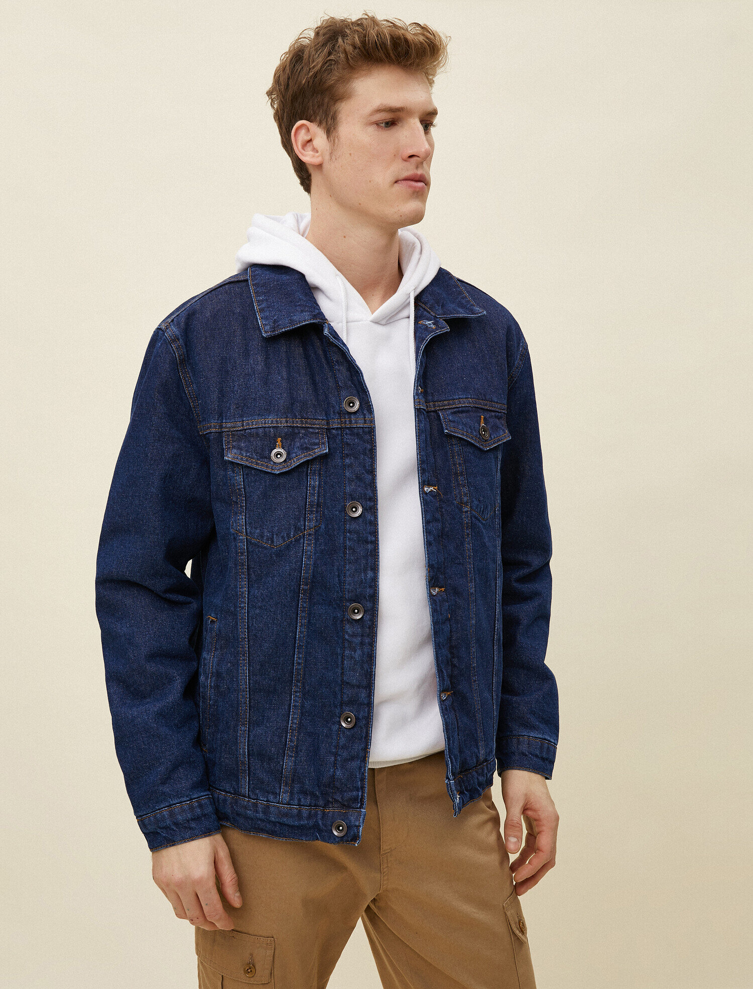   Cep Detaylı Jean Ceket