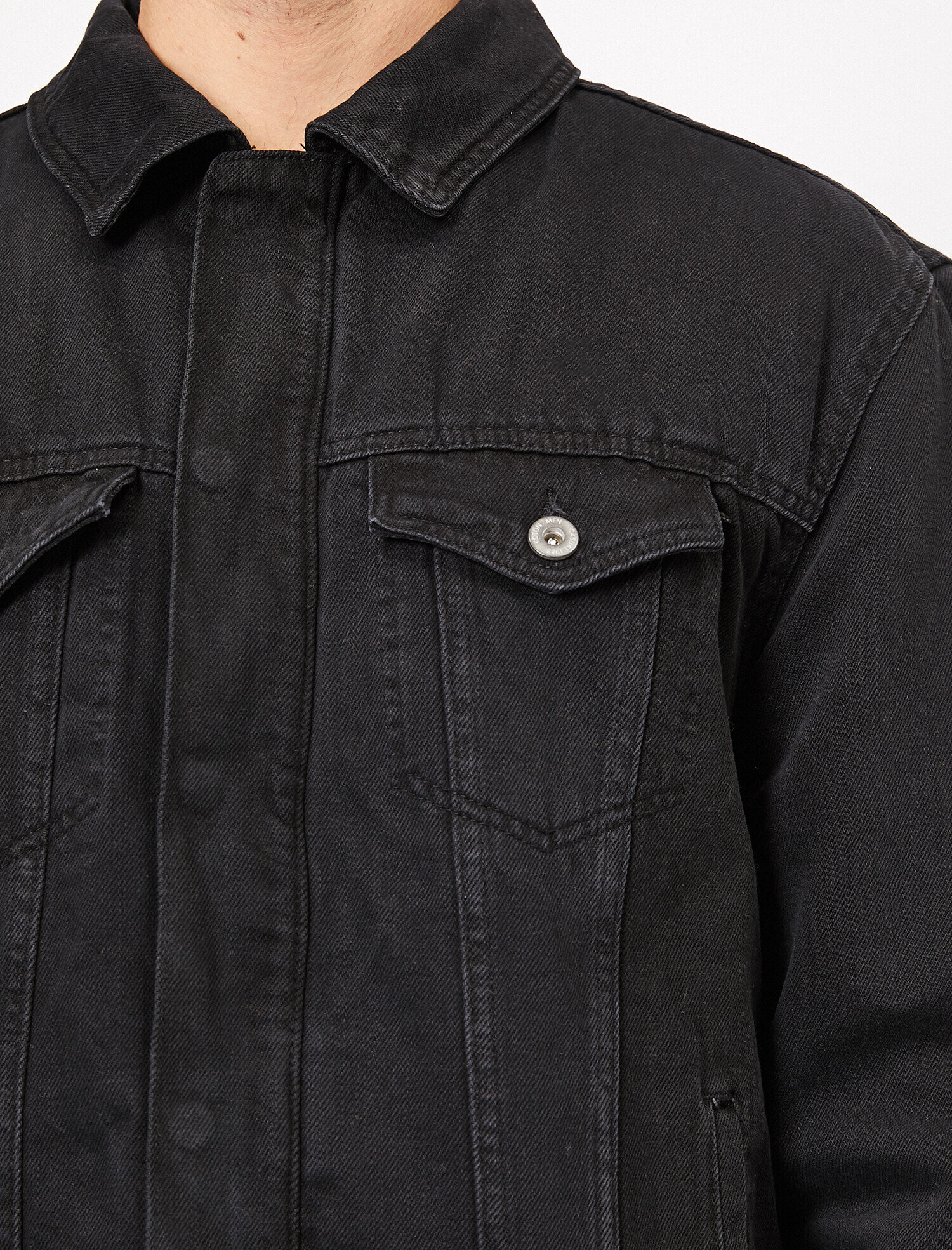   Fermuar Detaylı Jean Ceket