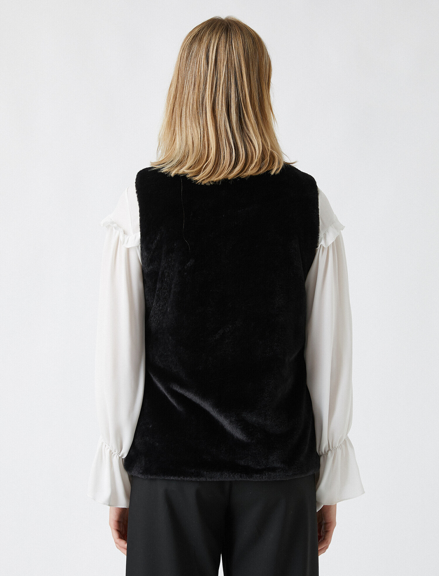   Suni Kürk Fermuarlı Yelek