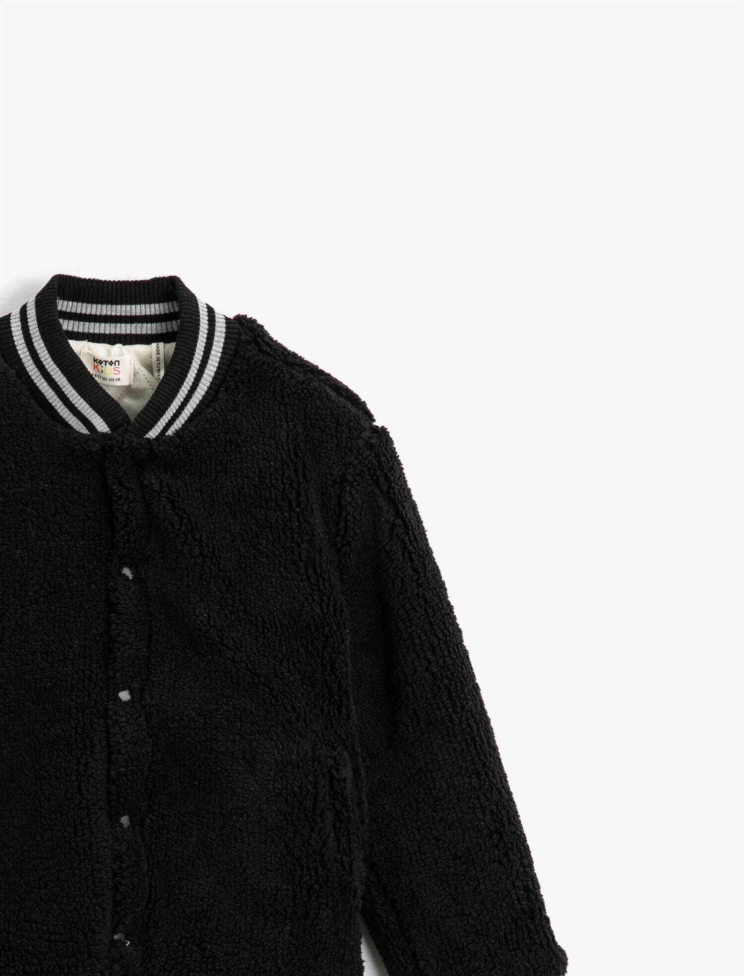 Erkek Çocuk Peluş Düğmeli Bomber Yaka Sweatshirt