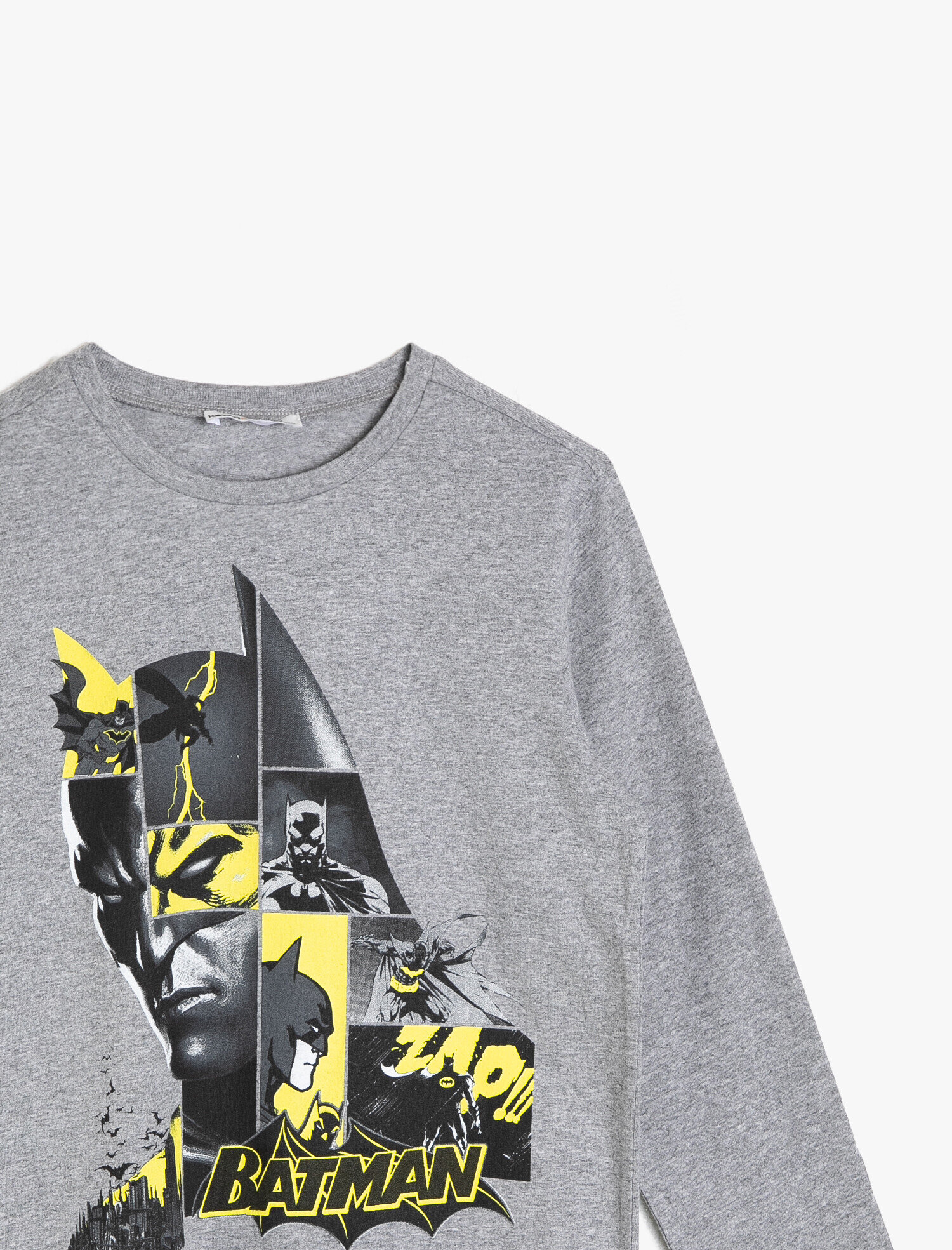 Erkek Çocuk Lisanslı Batman Baskılı Tişört Uzun Kollu