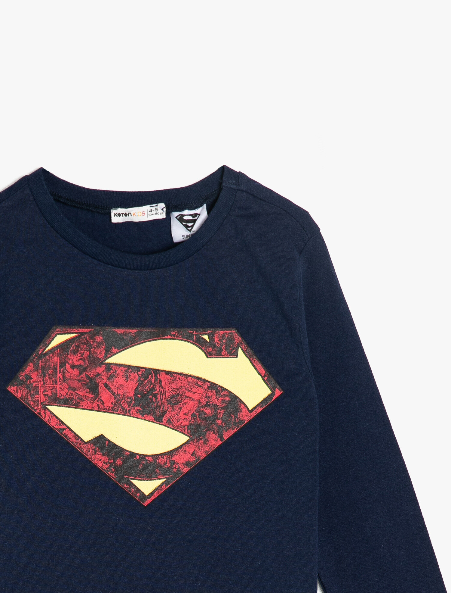  Erkek Çocuk Superman Lisanslı Baskılı Tişört Uzun Kollu