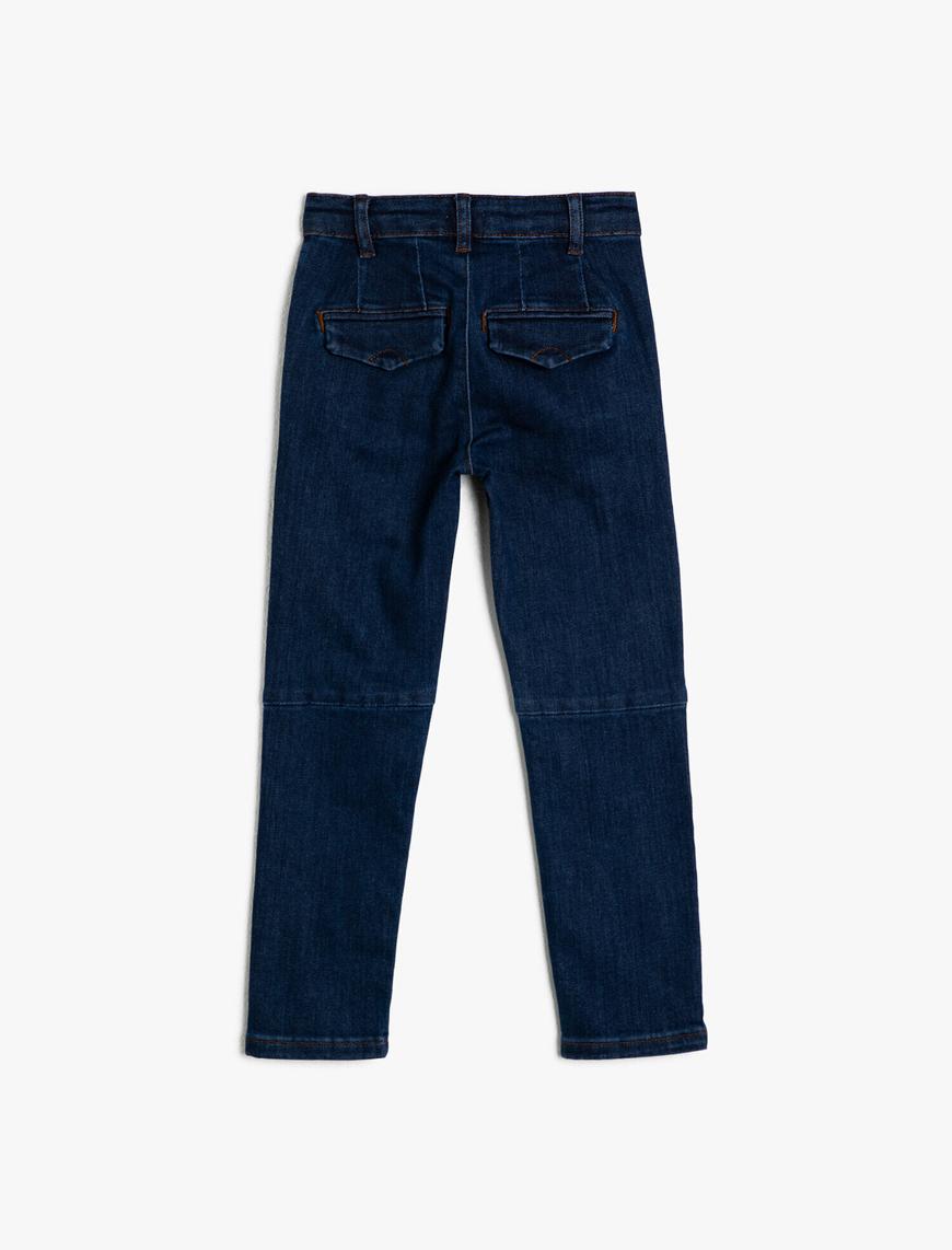  Erkek Çocuk Kot Pantolon Cepli Pamuklu - Skinny Jean