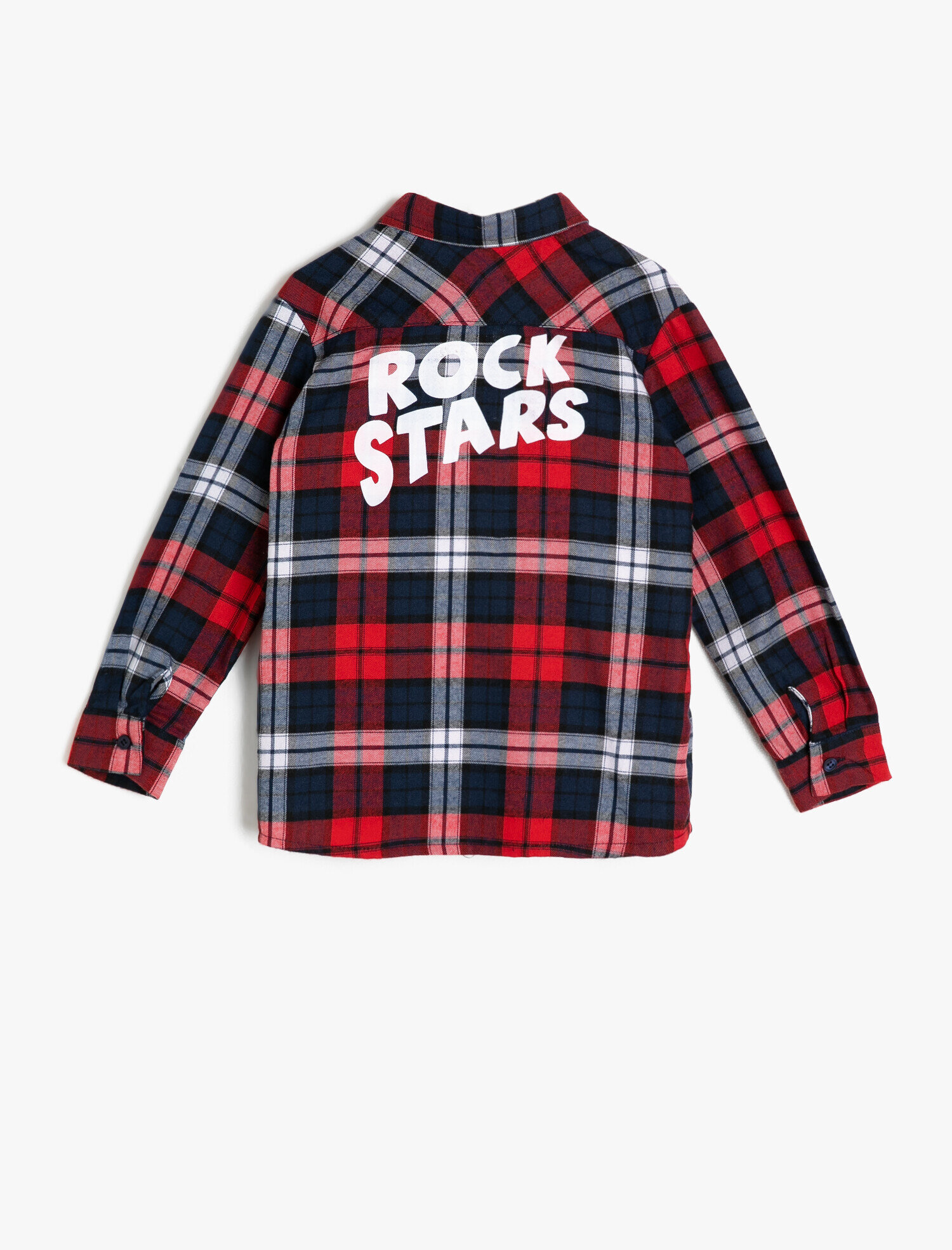  Erkek Çocuk Kareli Gömlek Uzun Kollu Baskılı