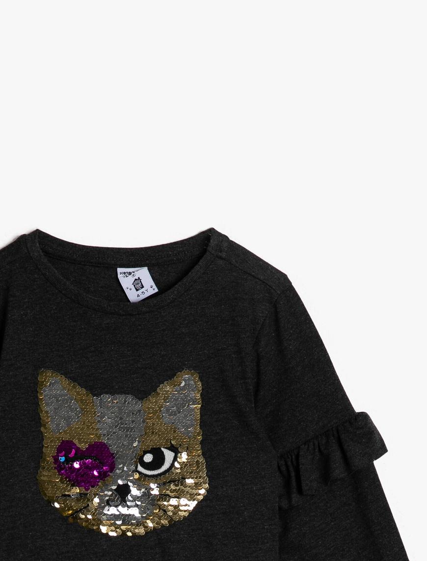  Kız Çocuk Koton Kids Love Pullu Tişört