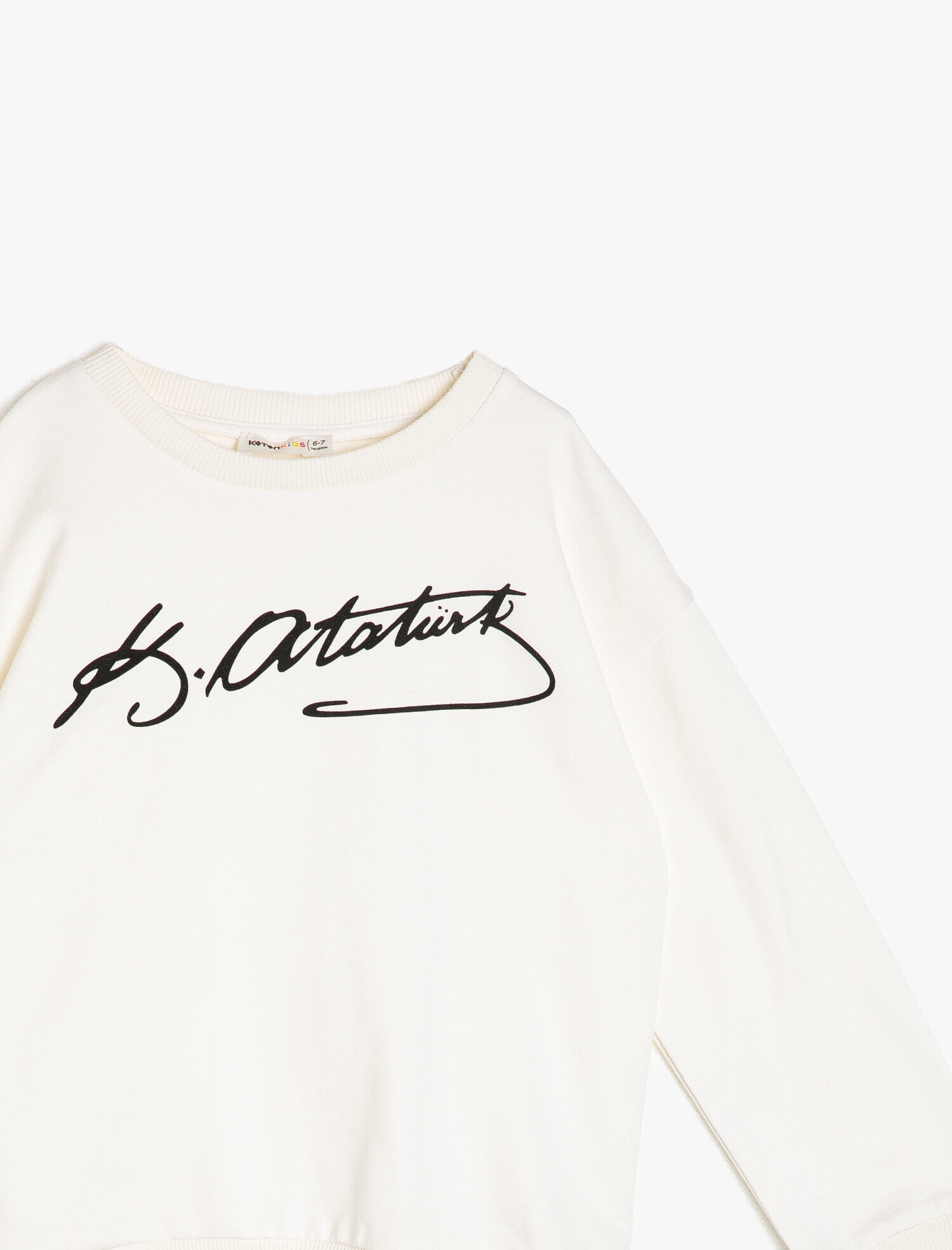  Kız Çocuk Atatürk İmzası Baskılı Sweatshirt