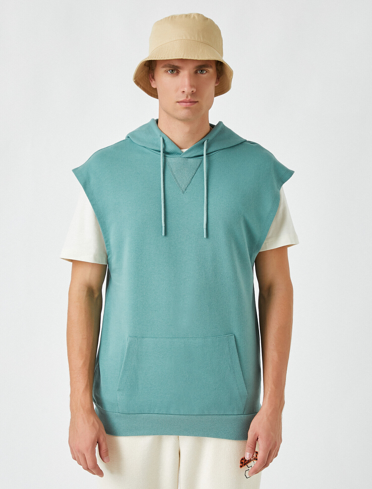 Kolsuz Kapşonlu Tişört Pamuklu