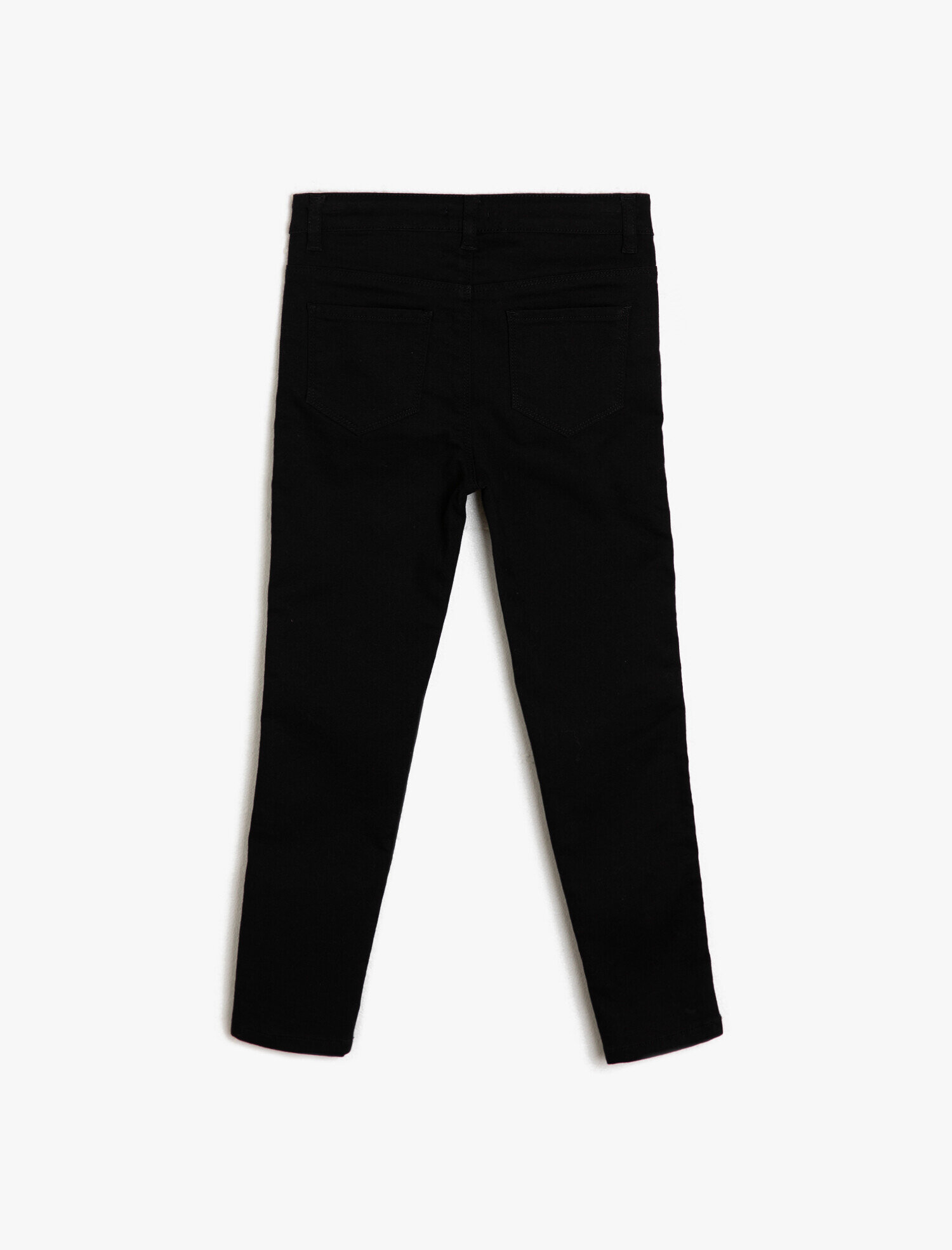  Kız Çocuk Simli Şerit Detaylı Cepli Kot Pantolon - Slim Jean