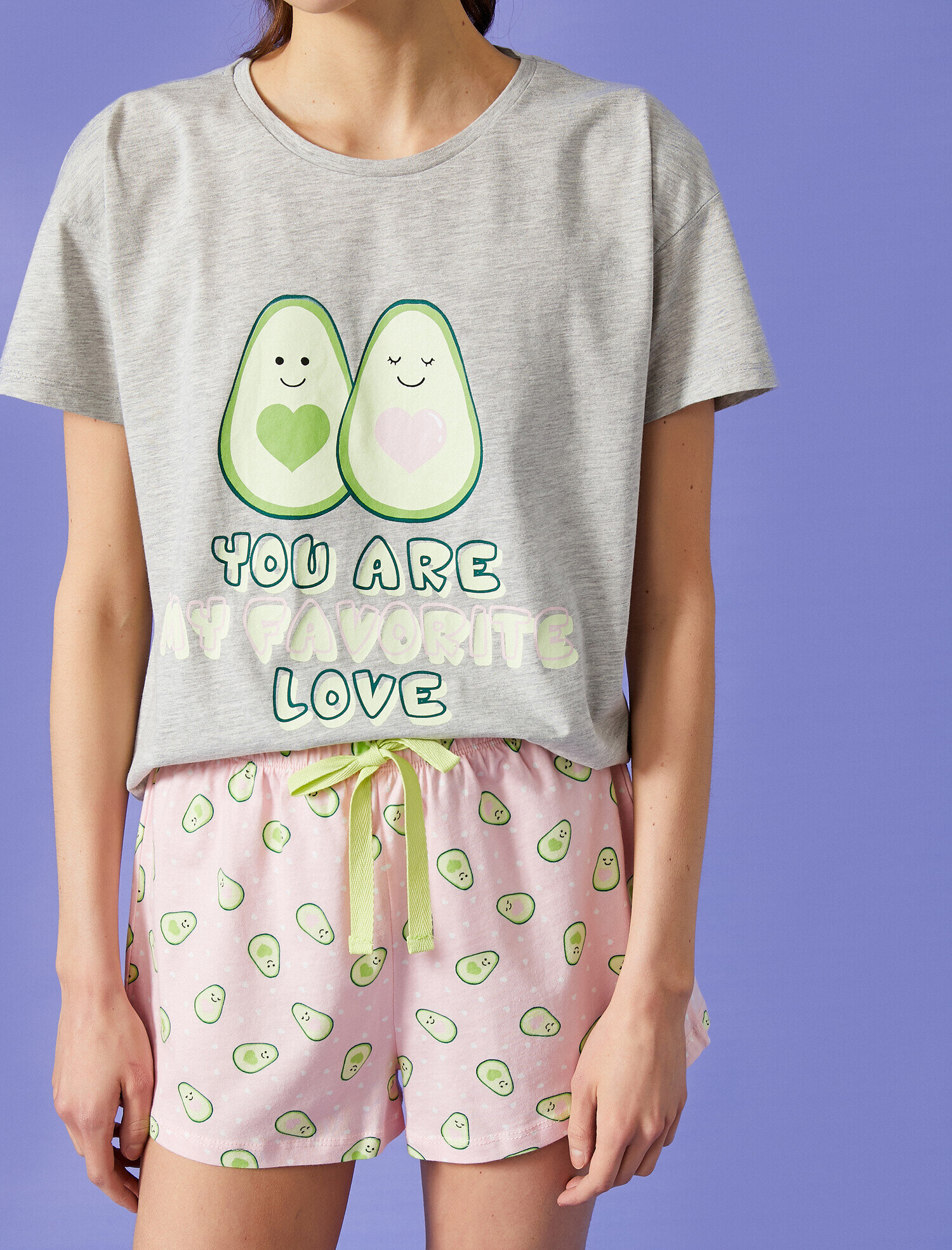   Şortlu Pijama Takımı Baskılı