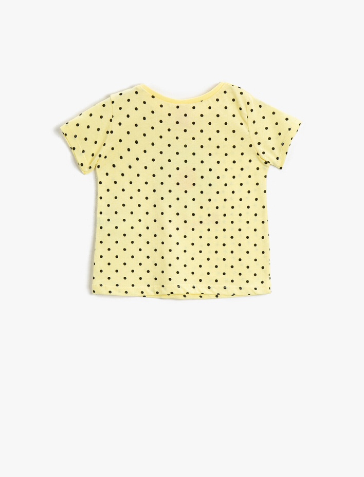 Kız Bebek Baskılı Tişört Bisiklet Yaka Pamuklu