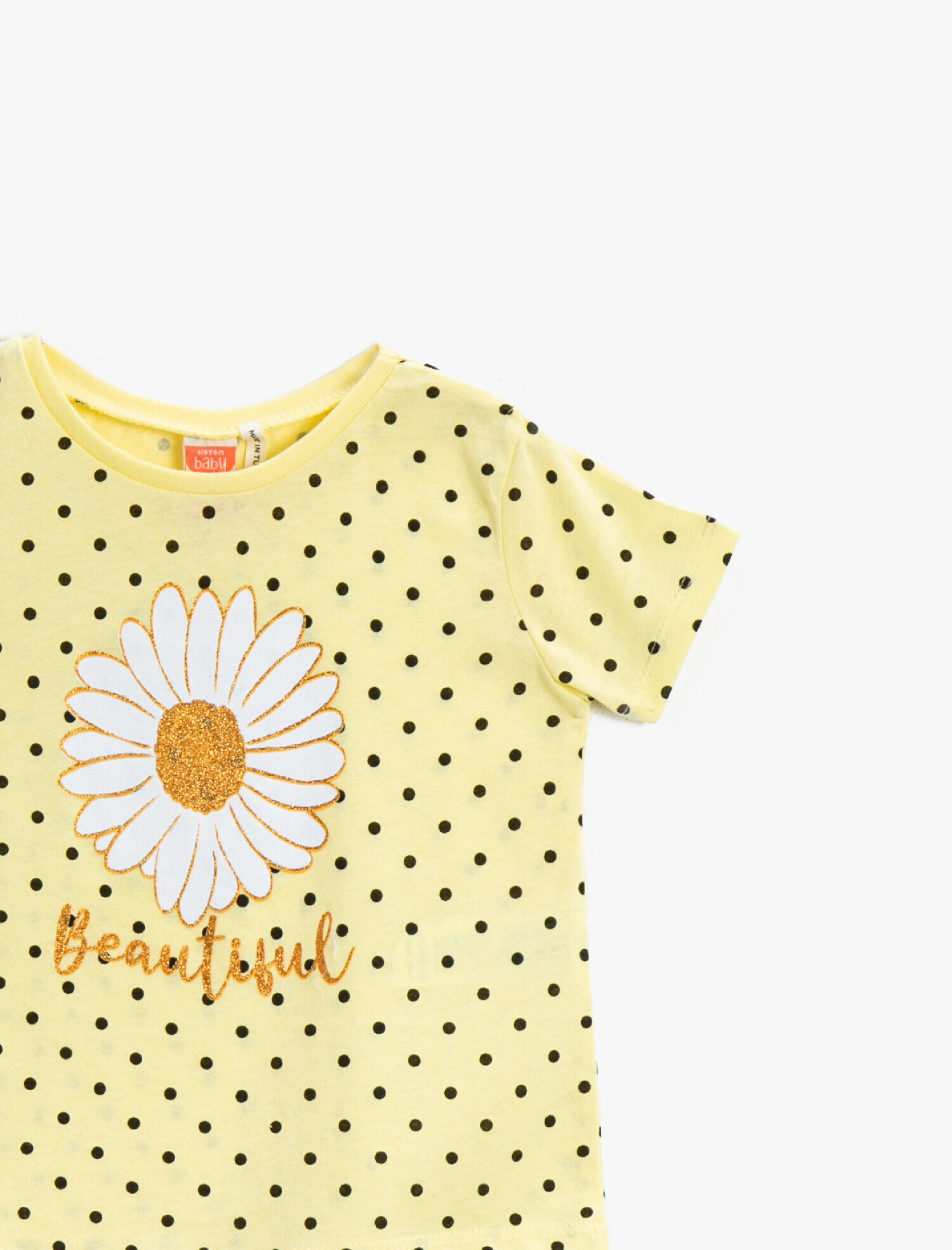  Kız Bebek Baskılı Tişört Bisiklet Yaka Pamuklu