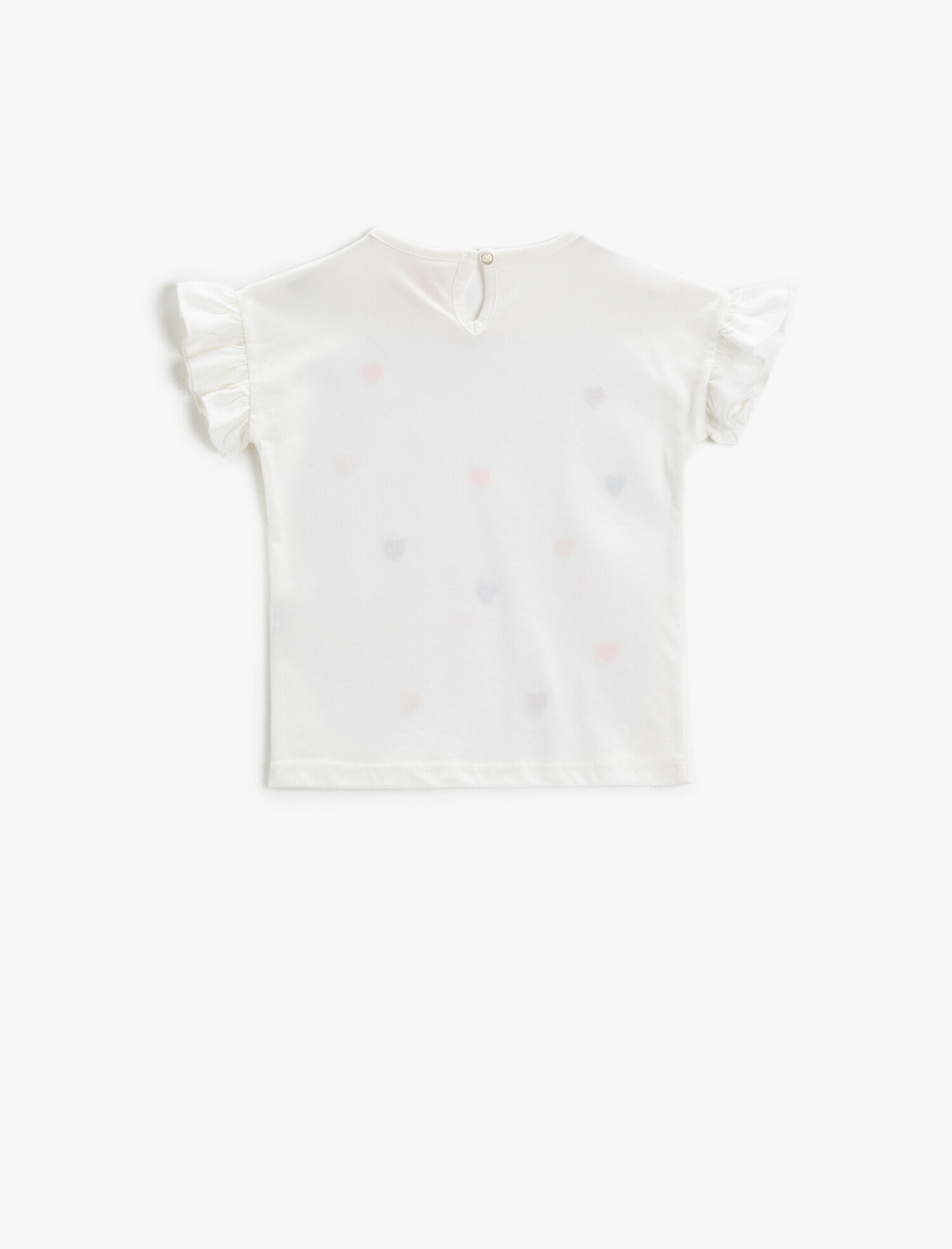  Kız Bebek Fırfırlı Tişört Baskılı Pamuklu