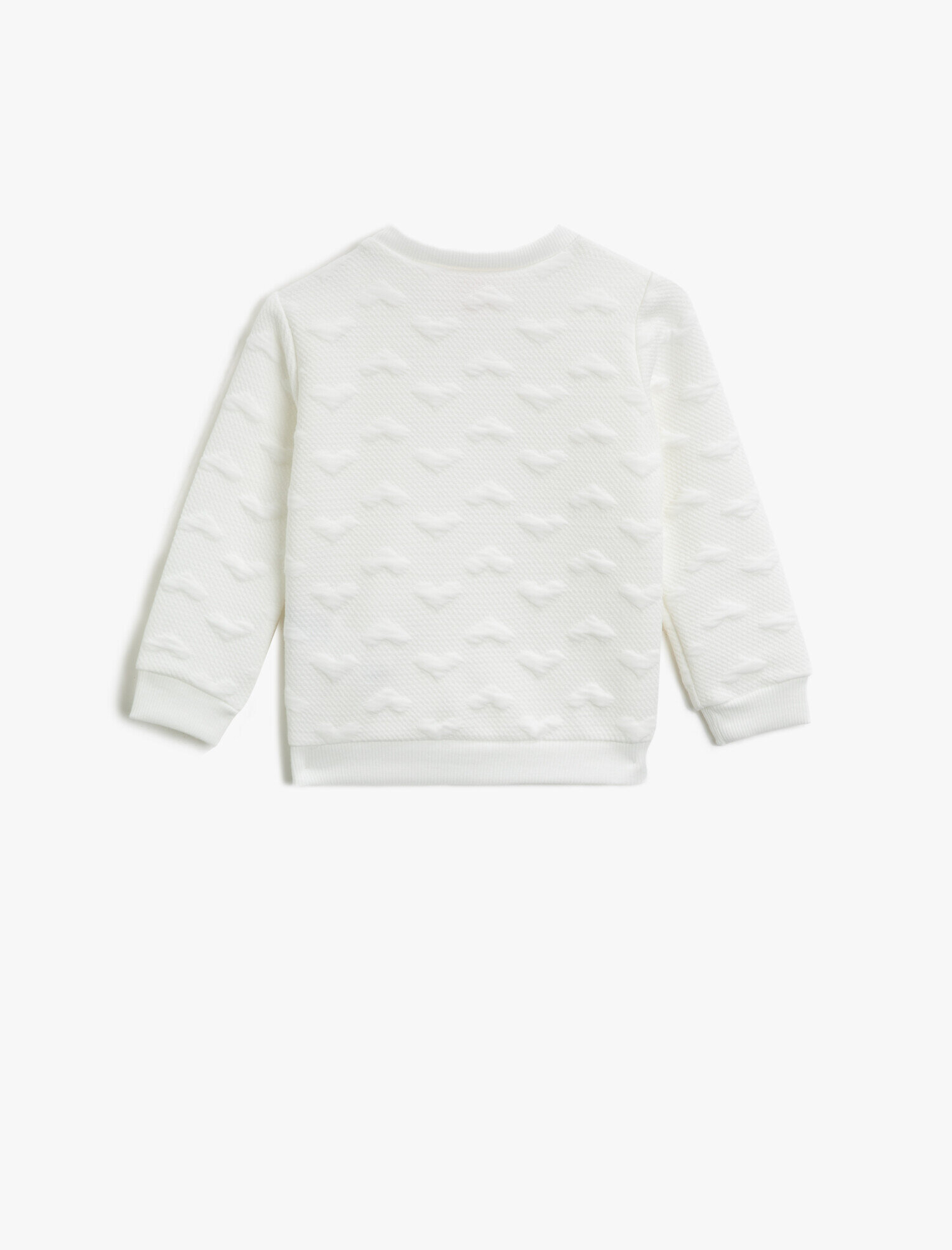 Kız Bebek Bisiklet Yaka Kalp Desenli Uzun Kollu Sweatshirt