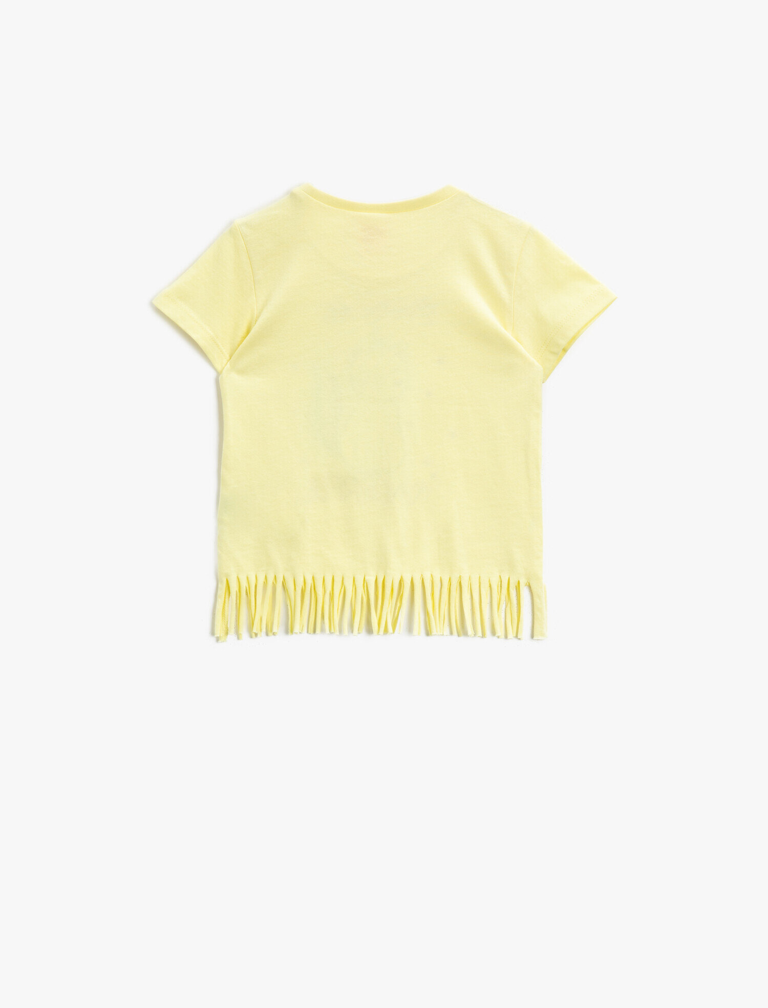  Kız Bebek Pullu Tişört Kedi Baskılı Püsküllü Pamuklu