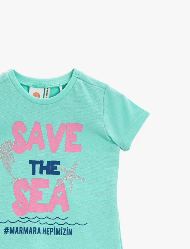  Kız Bebek Sloganlı Tişört Pamuklu