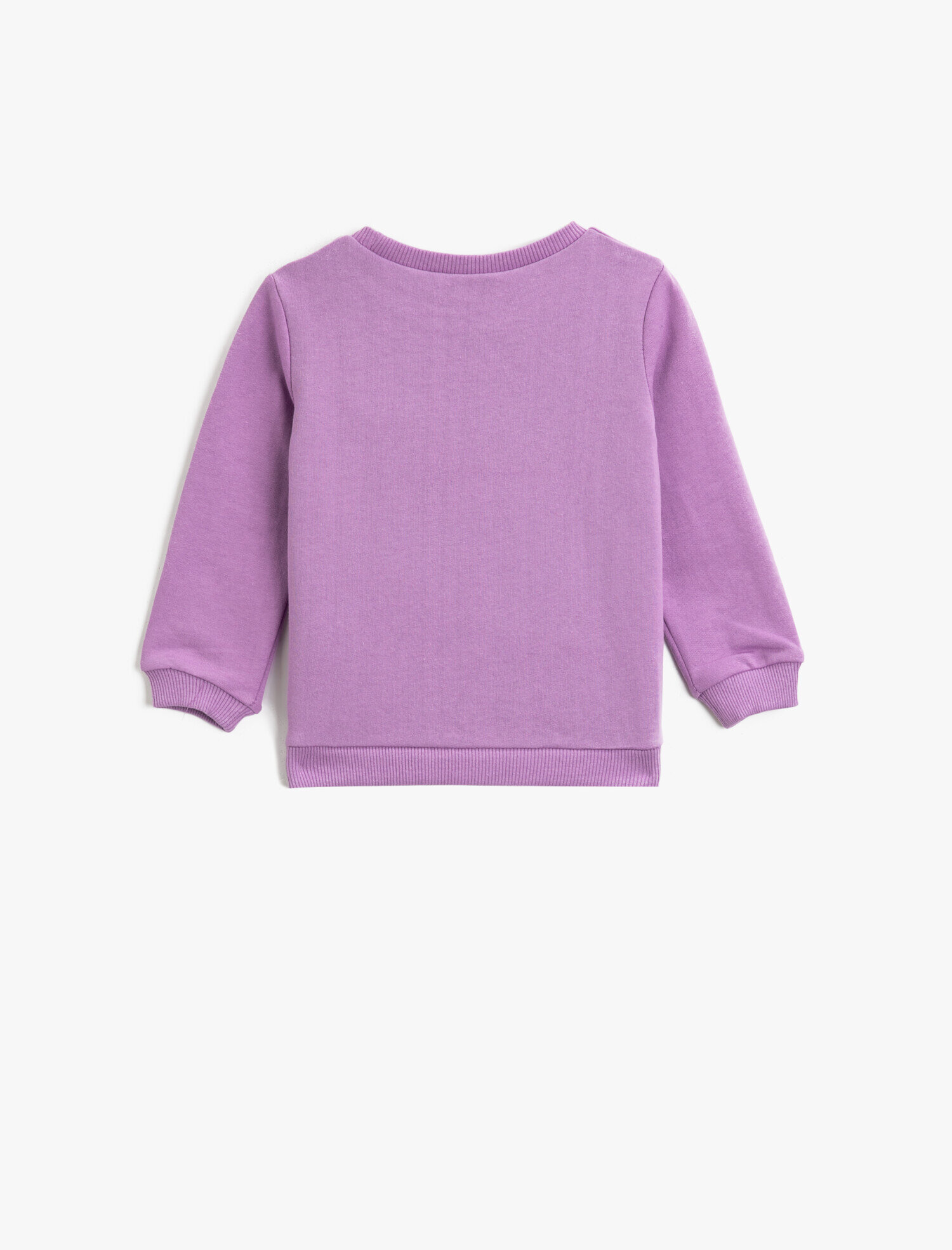  Kız Bebek Yazılı Baskılı Pamuklu Bisiklet Yaka Uzun Kollu Sweatshirt