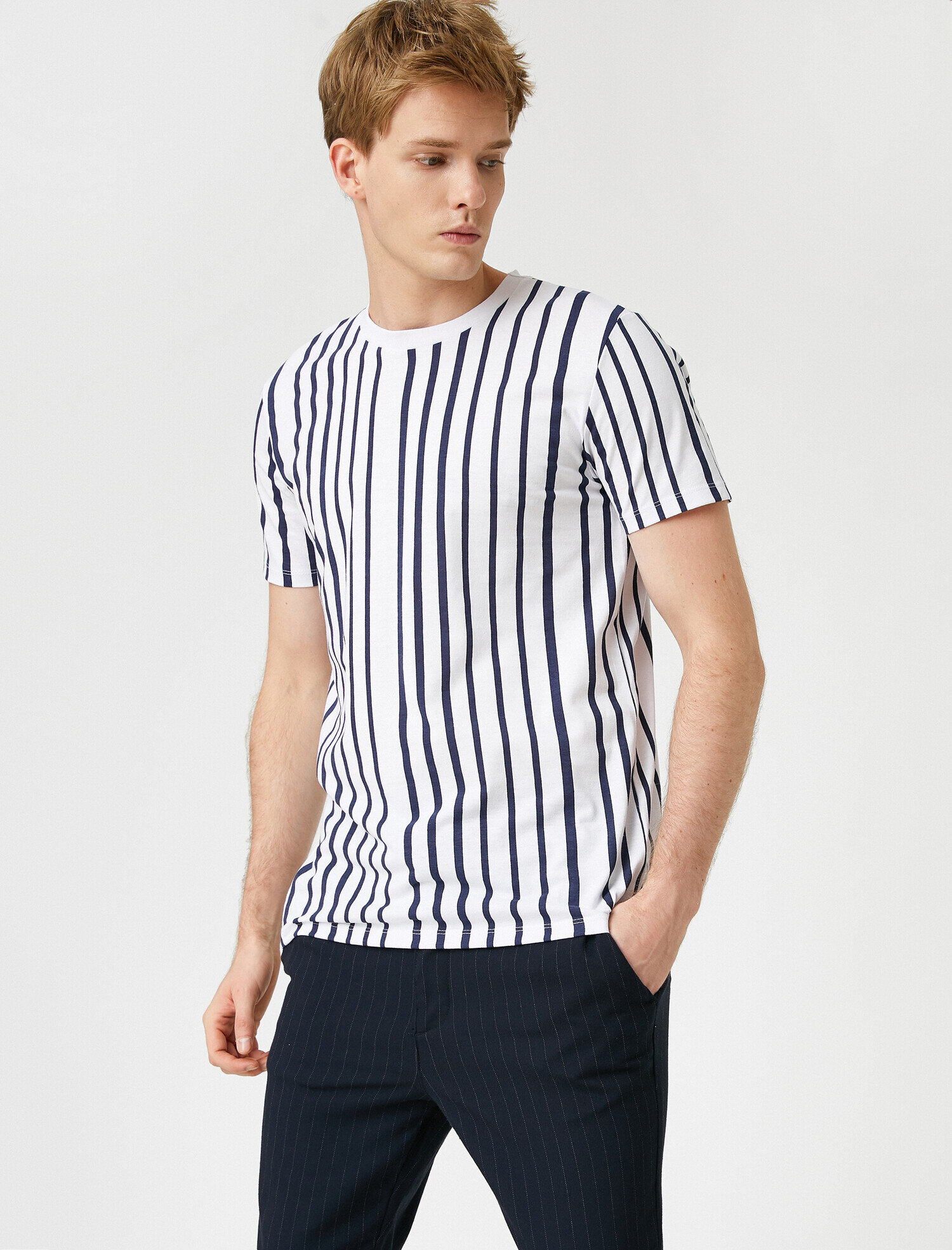   Çizgili Basic Tişört