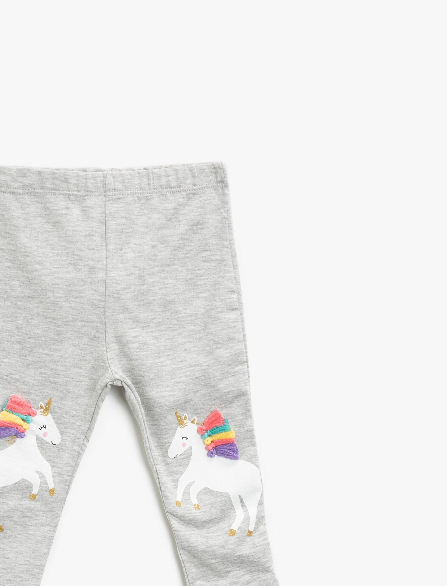  Kız Bebek Unicorn Baskılı Püsküllü Tayt