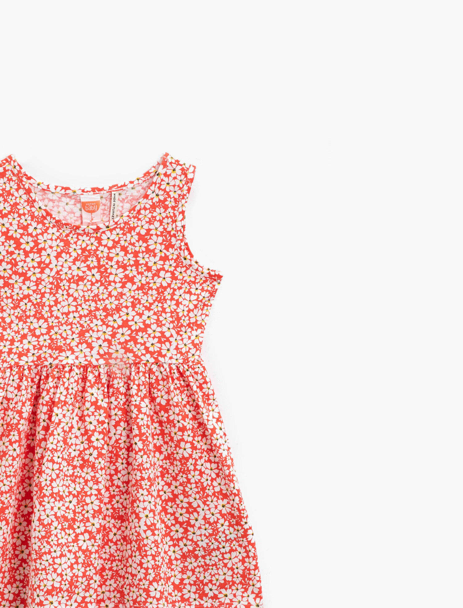  Kız Bebek Çiçekli Yazlık Elbise Kolsuz Pamuklu