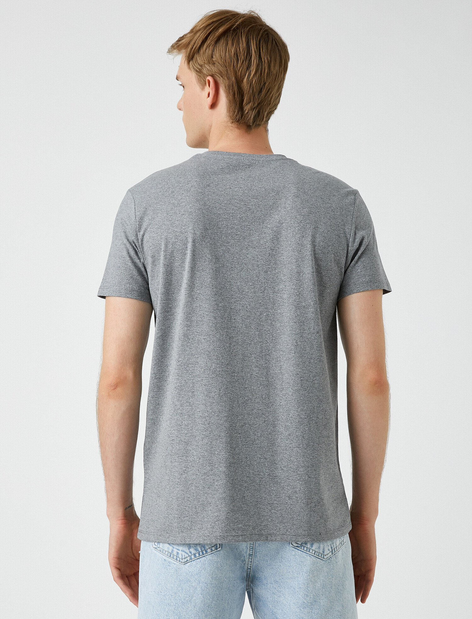   Bisiklet Yaka Tişört Pamuklu