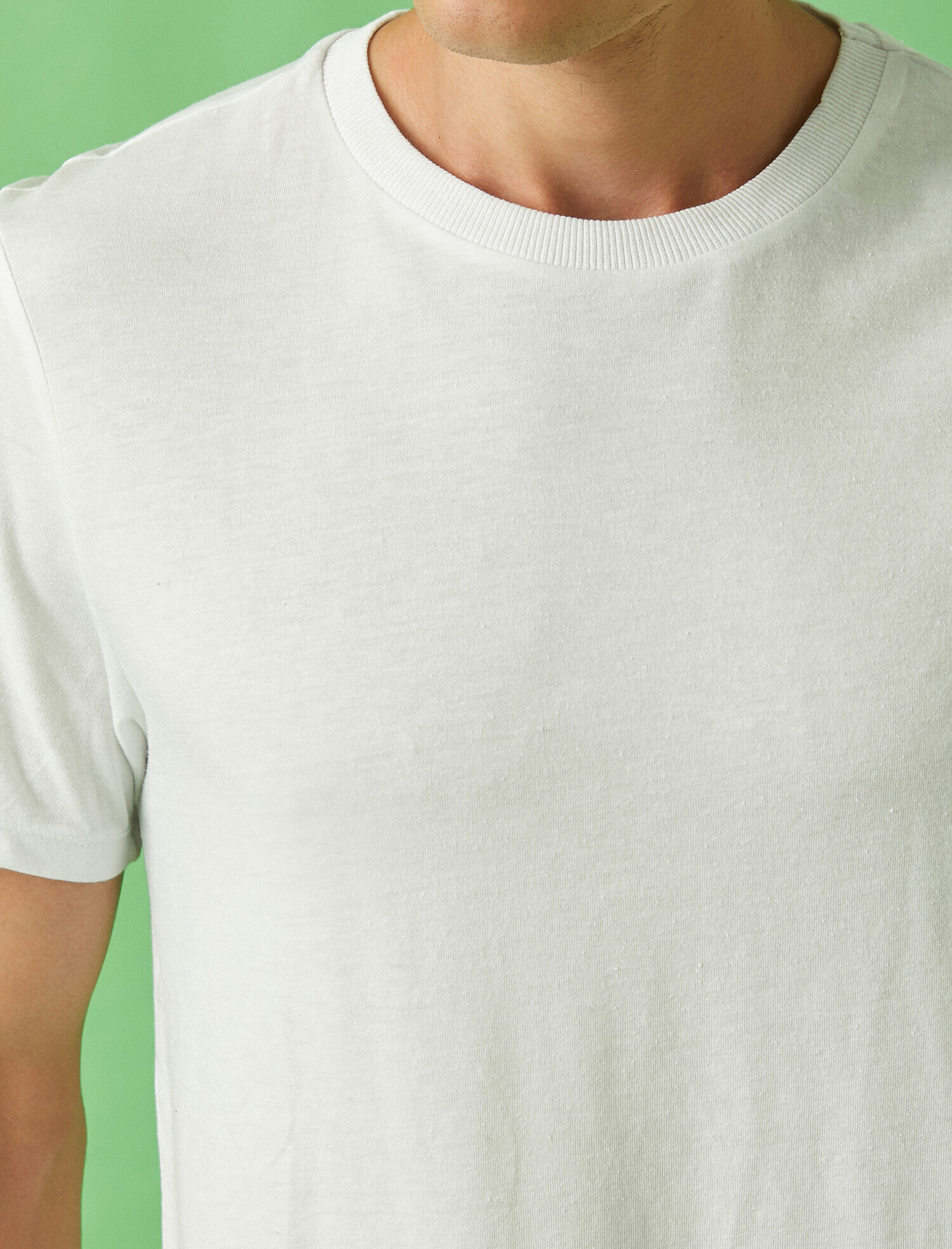   Bisiklet Yaka Tişört Pamuklu