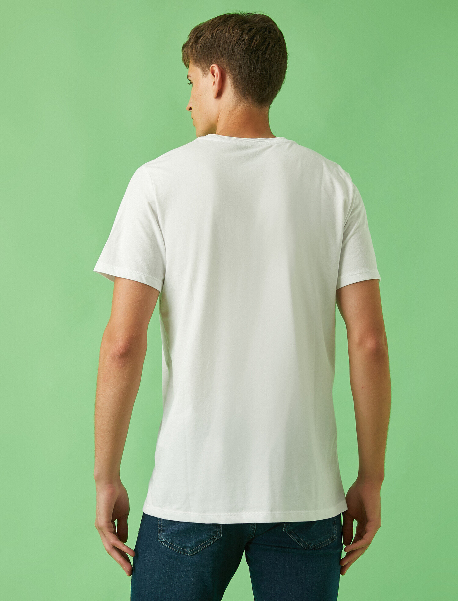   Bisiklet Yaka Tişört Pamuklu