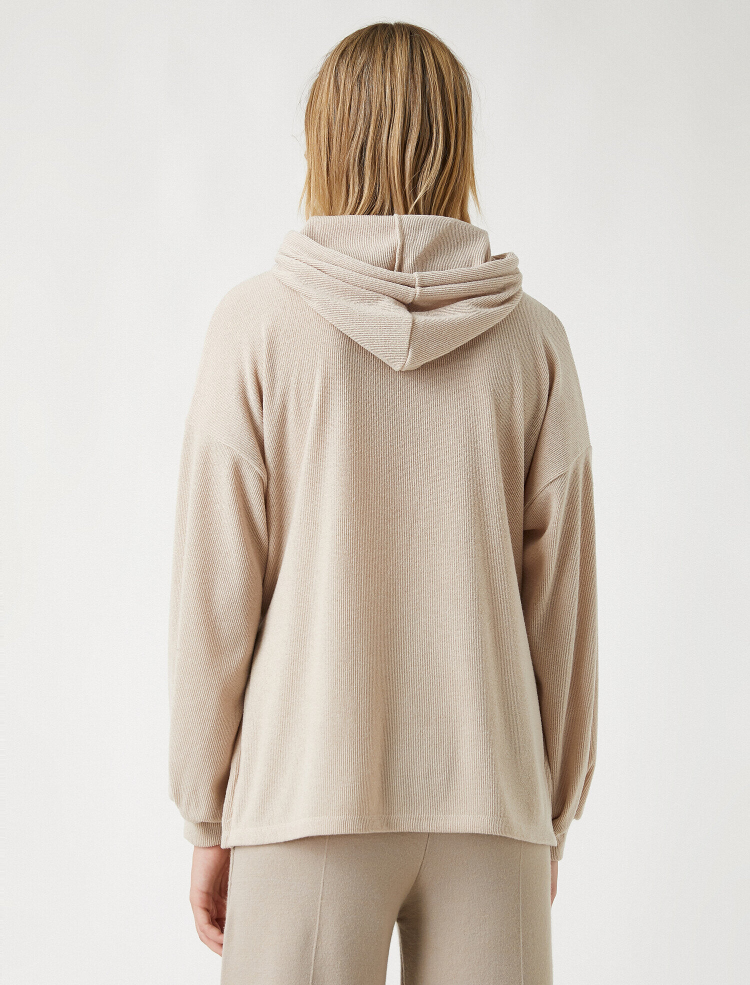 Kapüşonlu Fitilli Sweatshirt