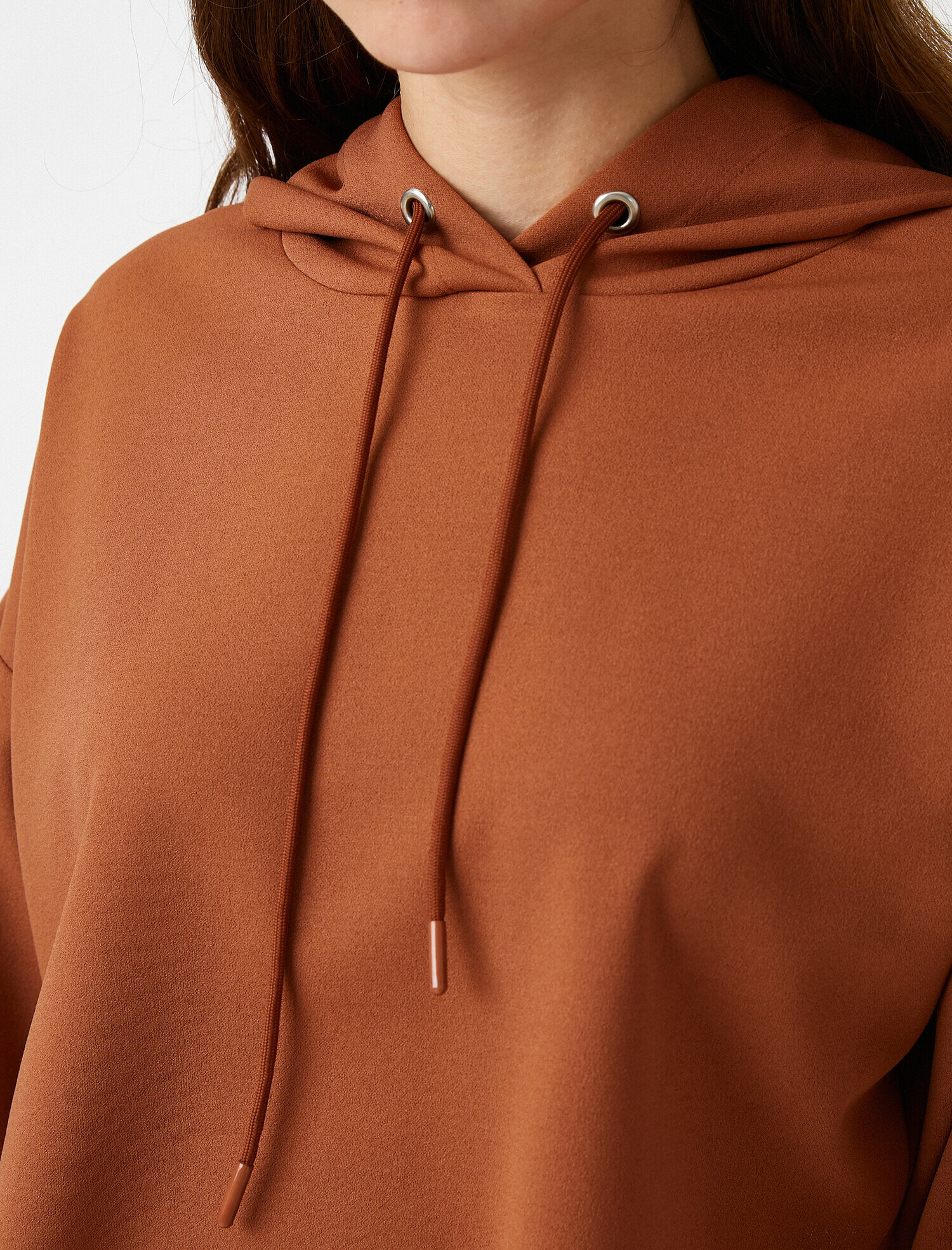   Kapüşonlu Crop Sweatshirt Basic