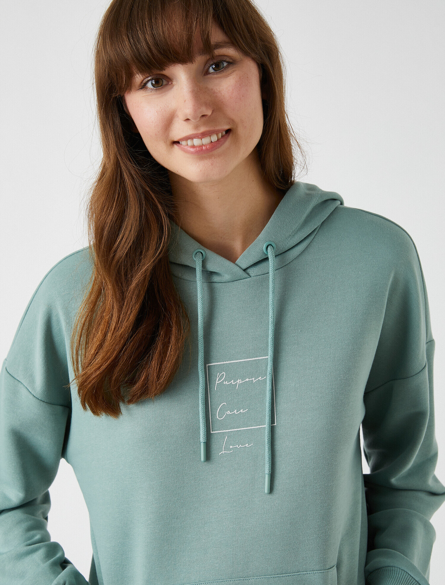   Baskılı Kapüşonlu Uzun Kollu Sweatshirt