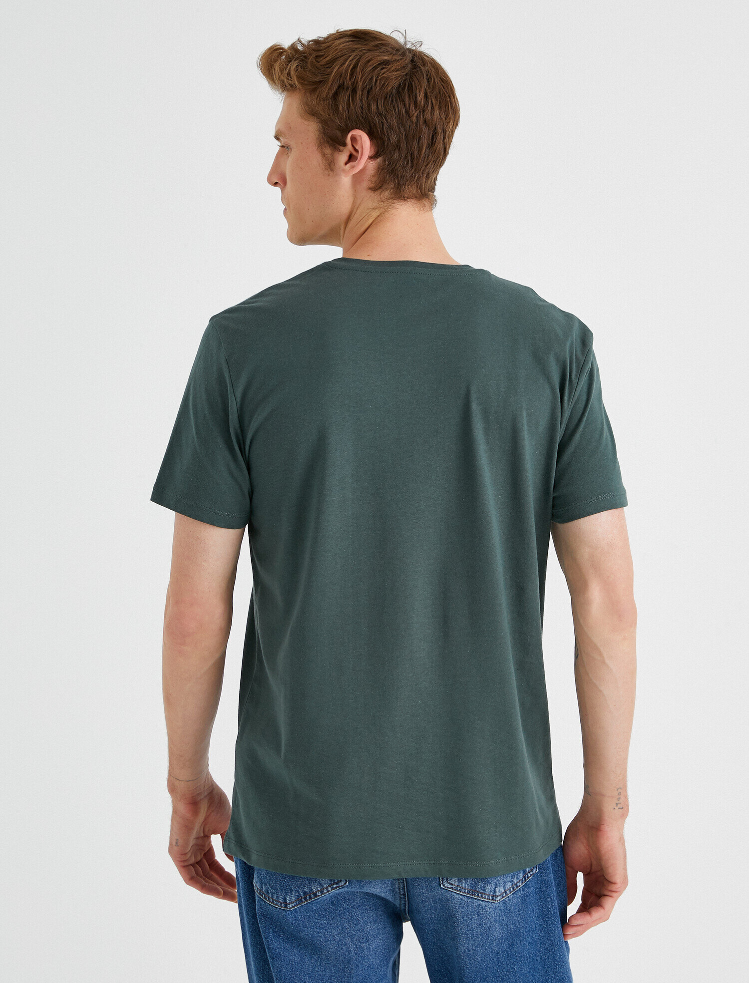   Bisiklet Yaka Tişört Pamuklu