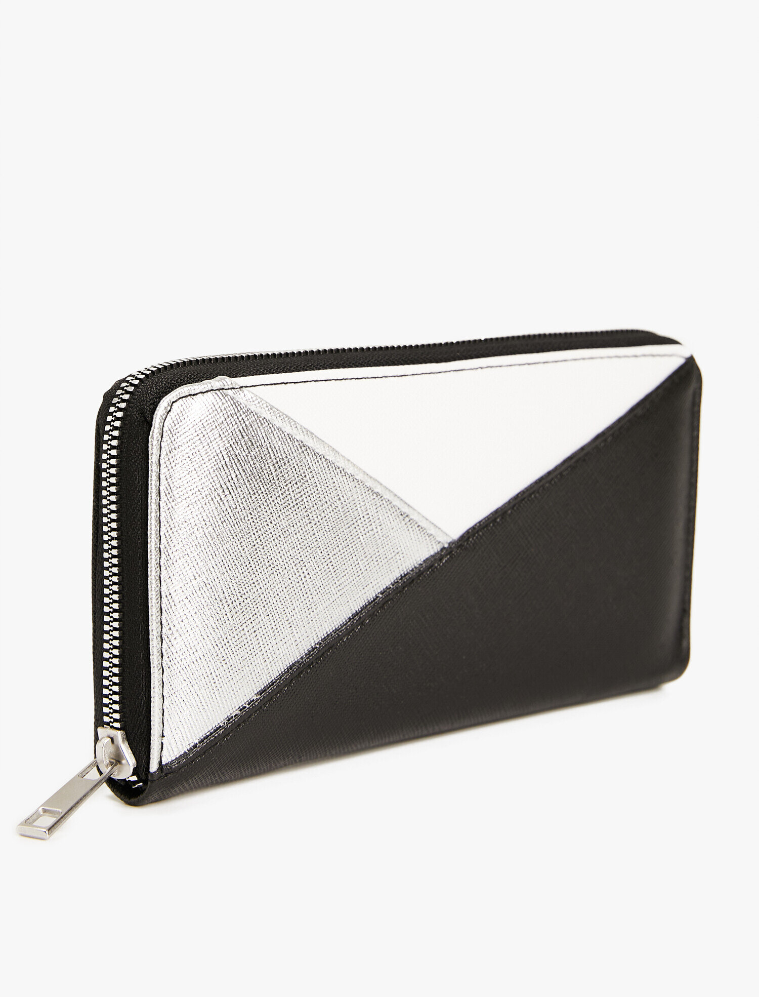  Kadın Dikdörtgen Fermuarlı Renk Bloklu Cüzdan