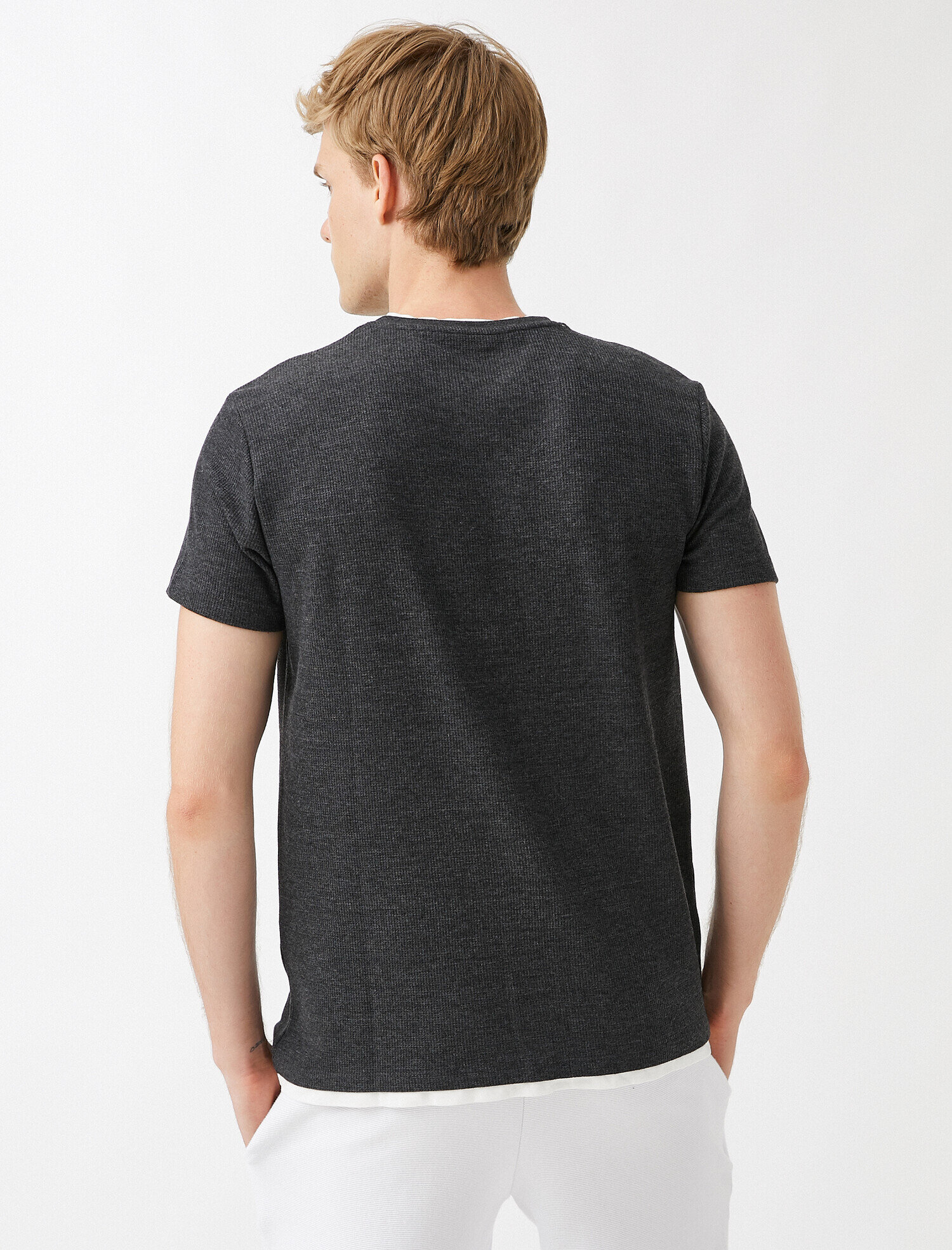   Basic Tişört Petek Dokulu