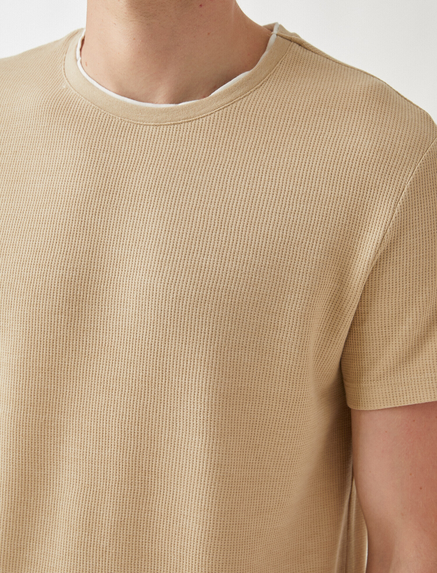   Basic Tişört Petek Dokulu