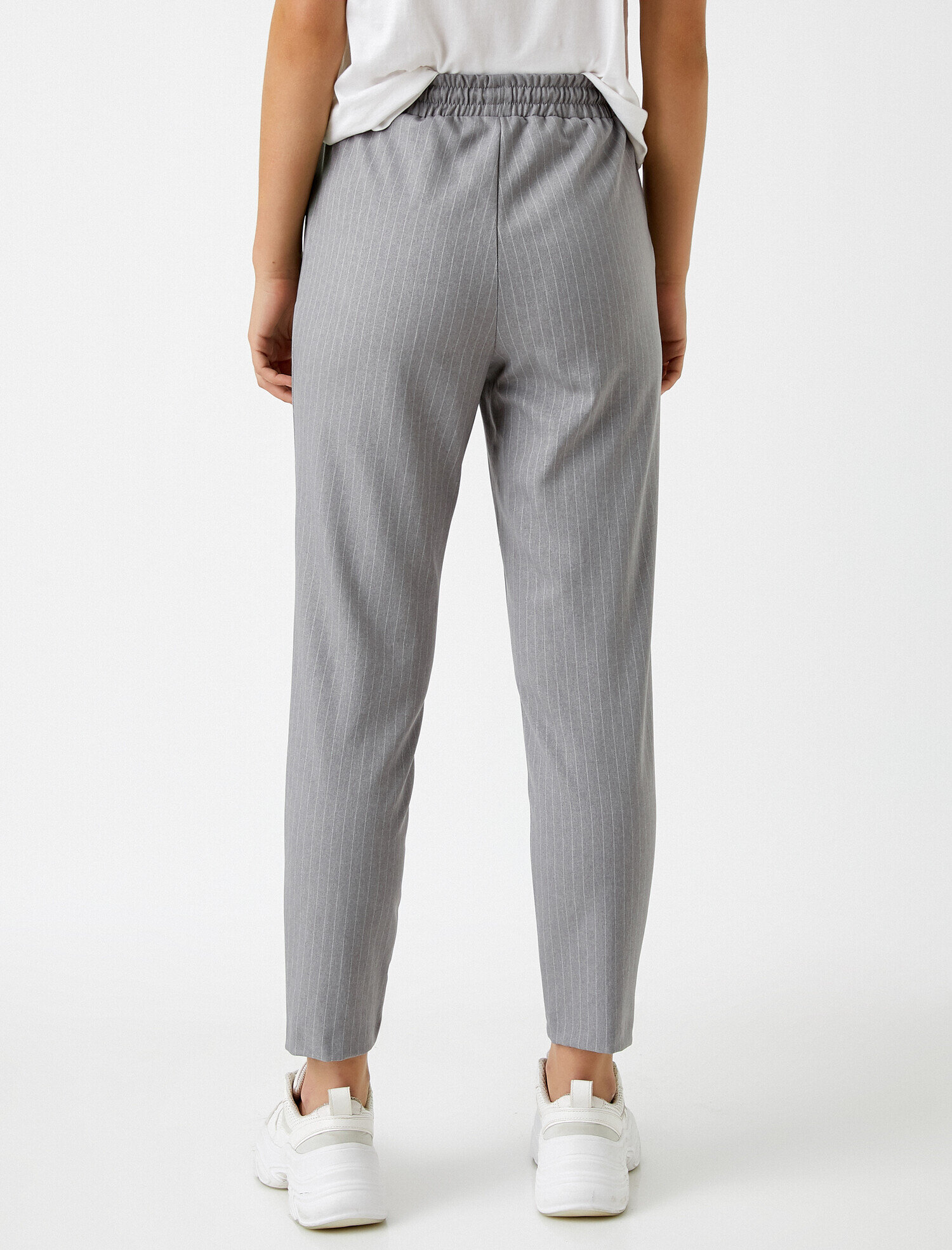 Çizgili Jogger Pantolon Beli Bağcıklı