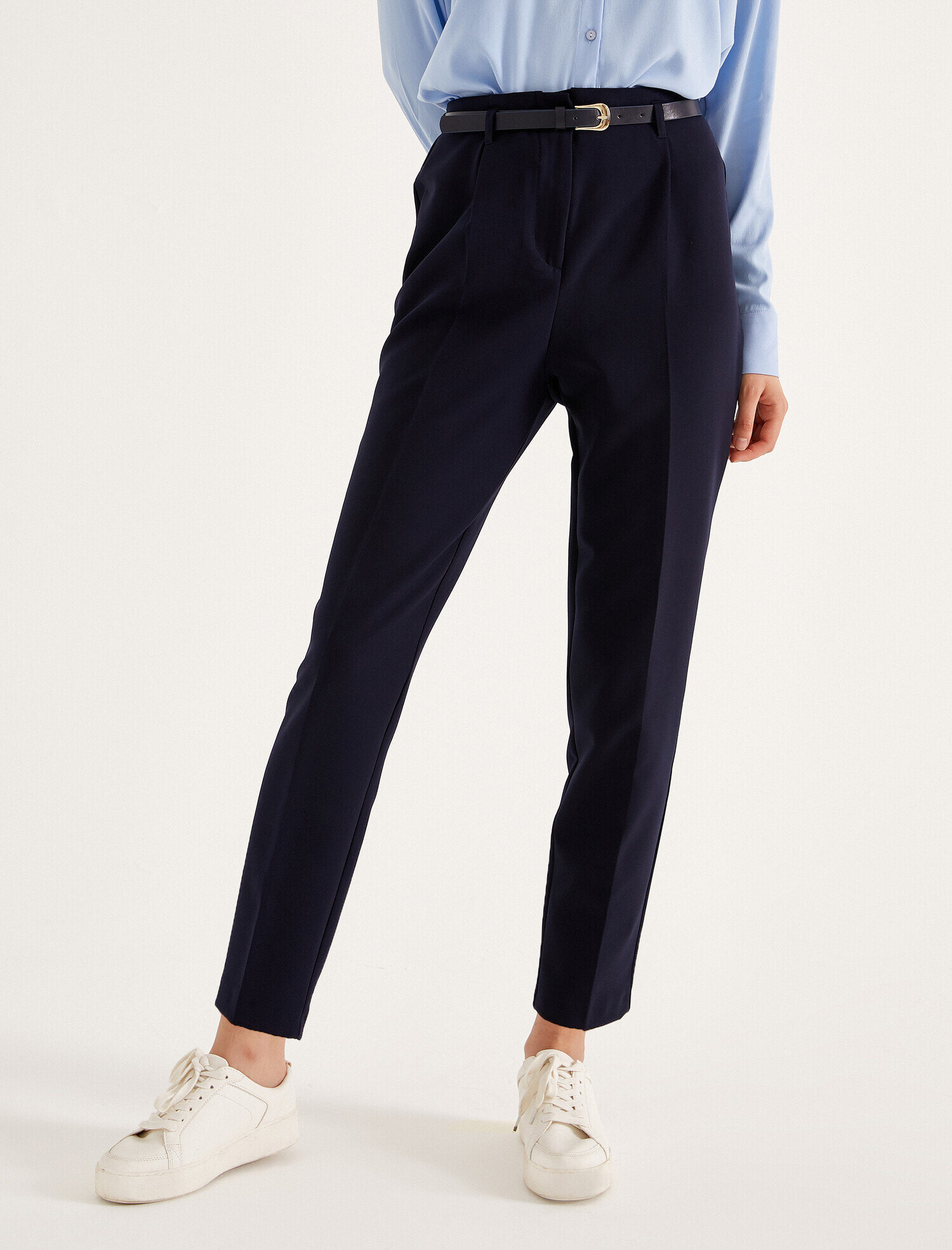   Kemerli Havuç Pantolon Yüksek Bel