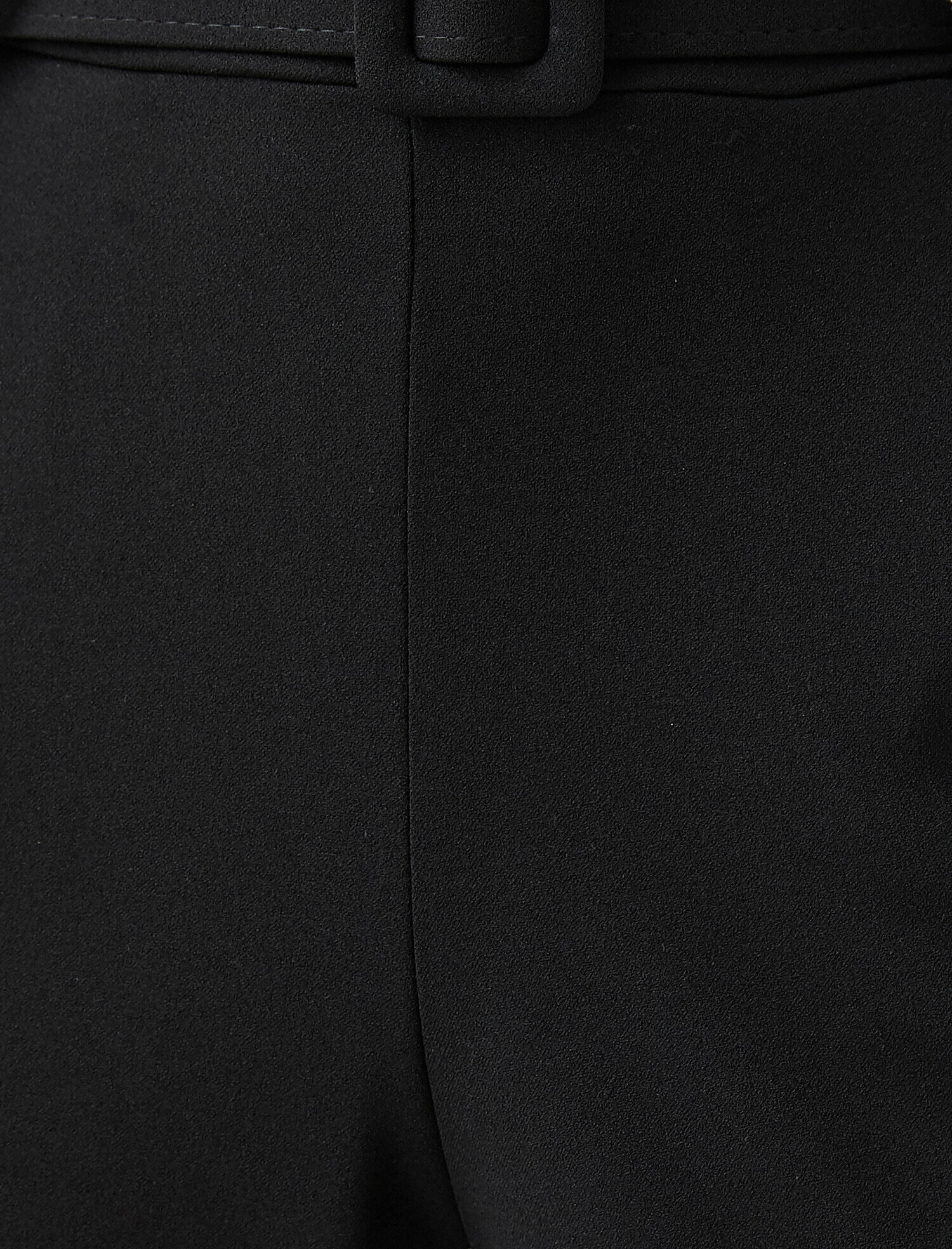   Yüksek Bel Culotte Pantolon Kemerli Cepli