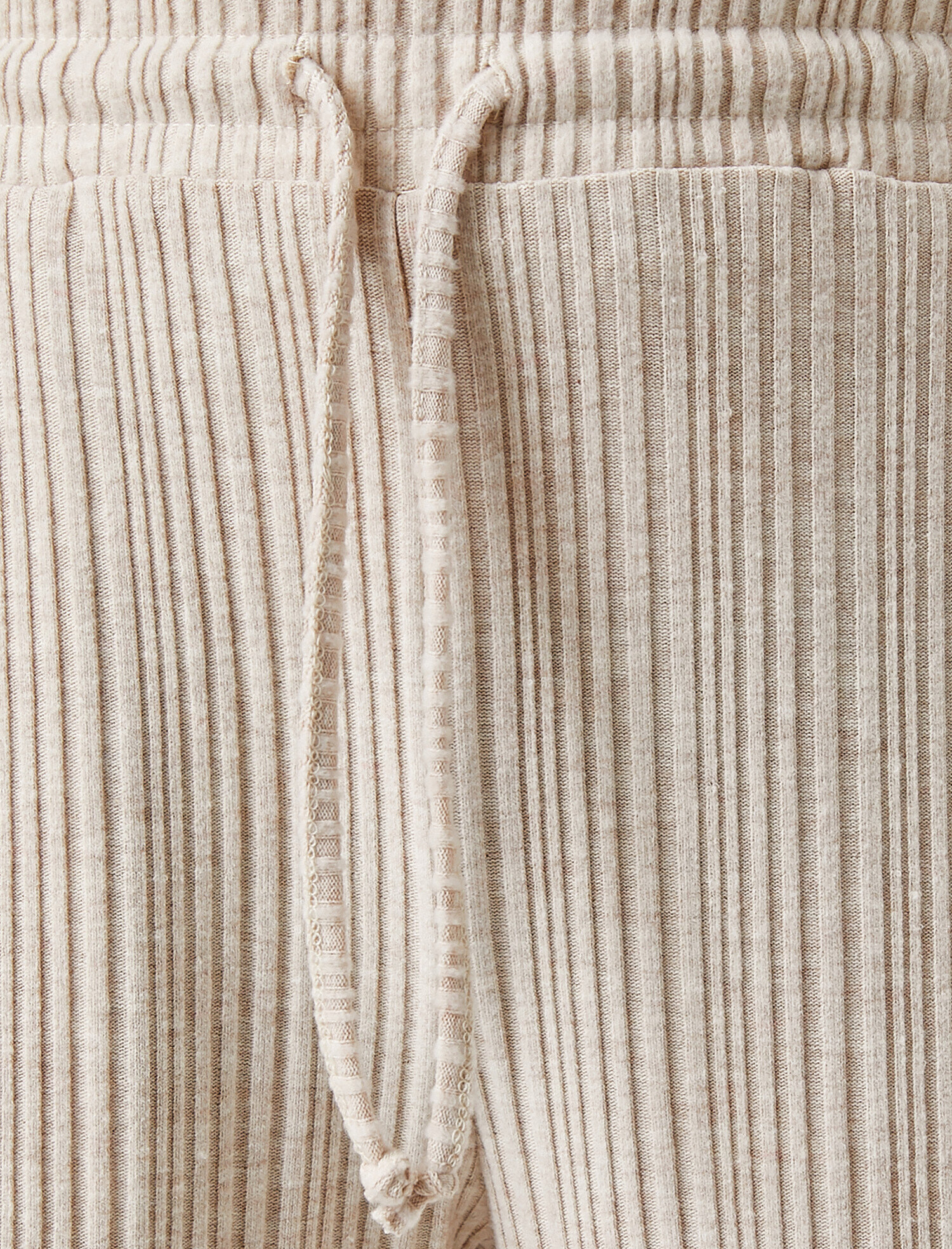   Belden Bağlamalı Geniş Paça Fitilli Örme Pantolon