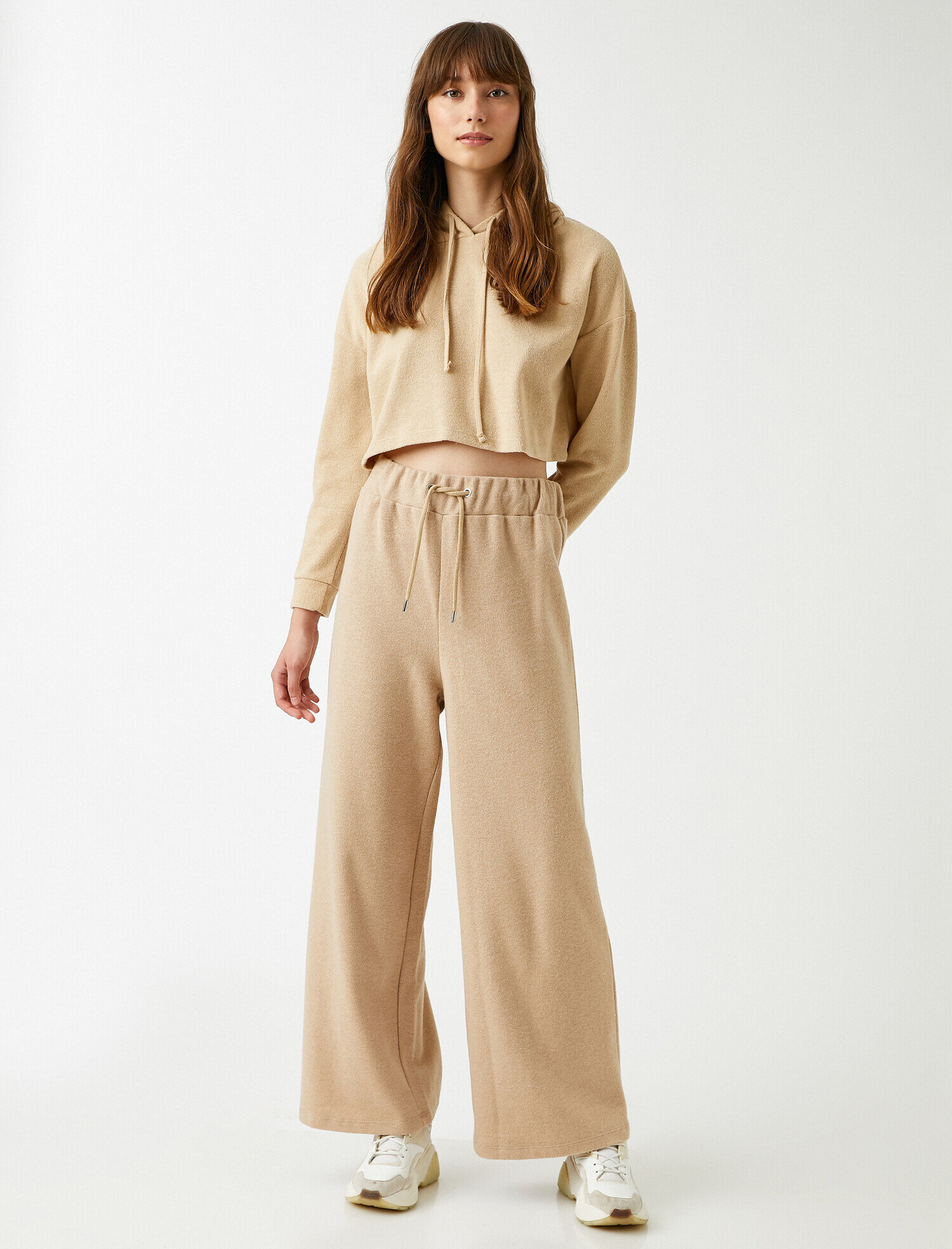   Beli Bağcıklı Pantolon Geniş Paça