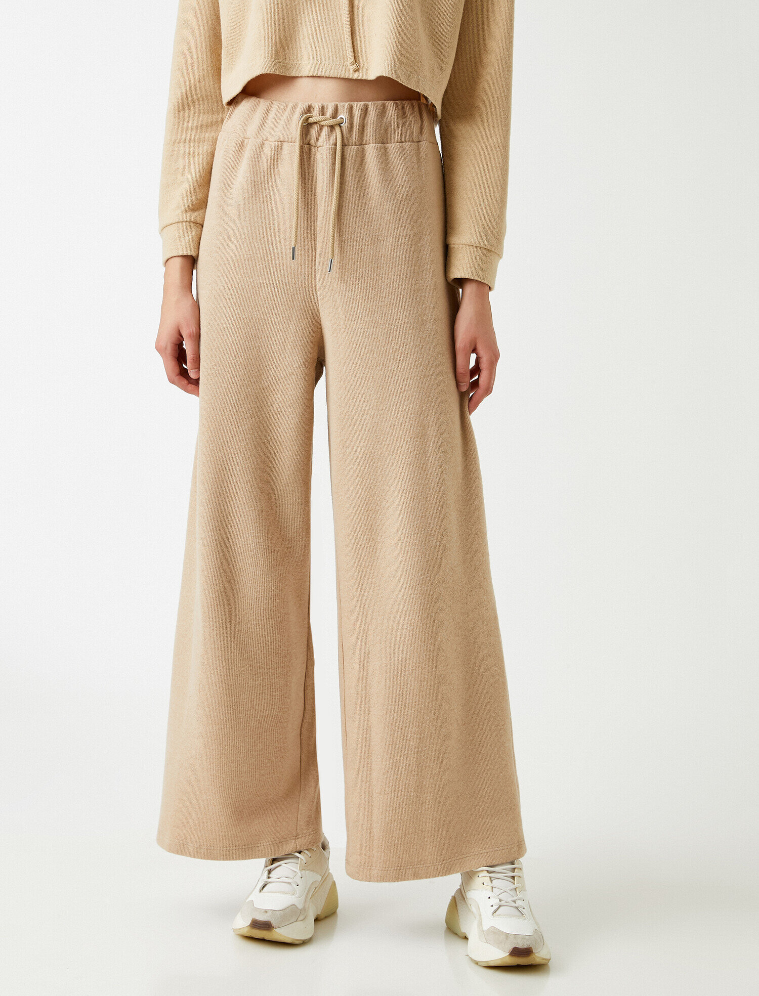   Beli Bağcıklı Pantolon Geniş Paça